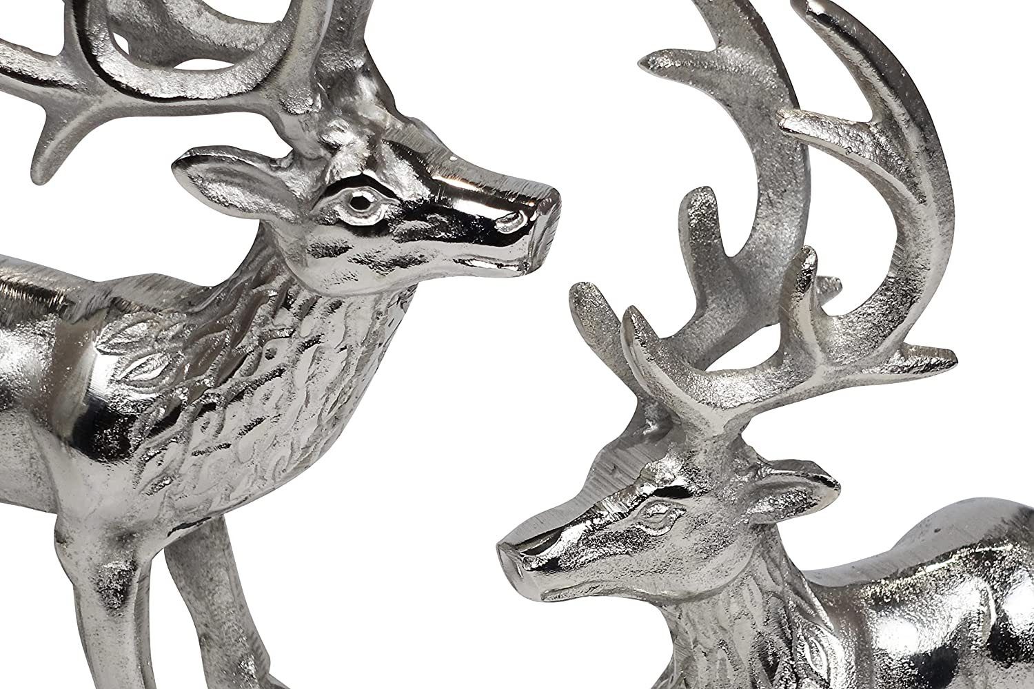 MichaelNoll Dekofigur Hirsch 3er Set - Liegend, stehend - Rentier Aluminium günstig online kaufen