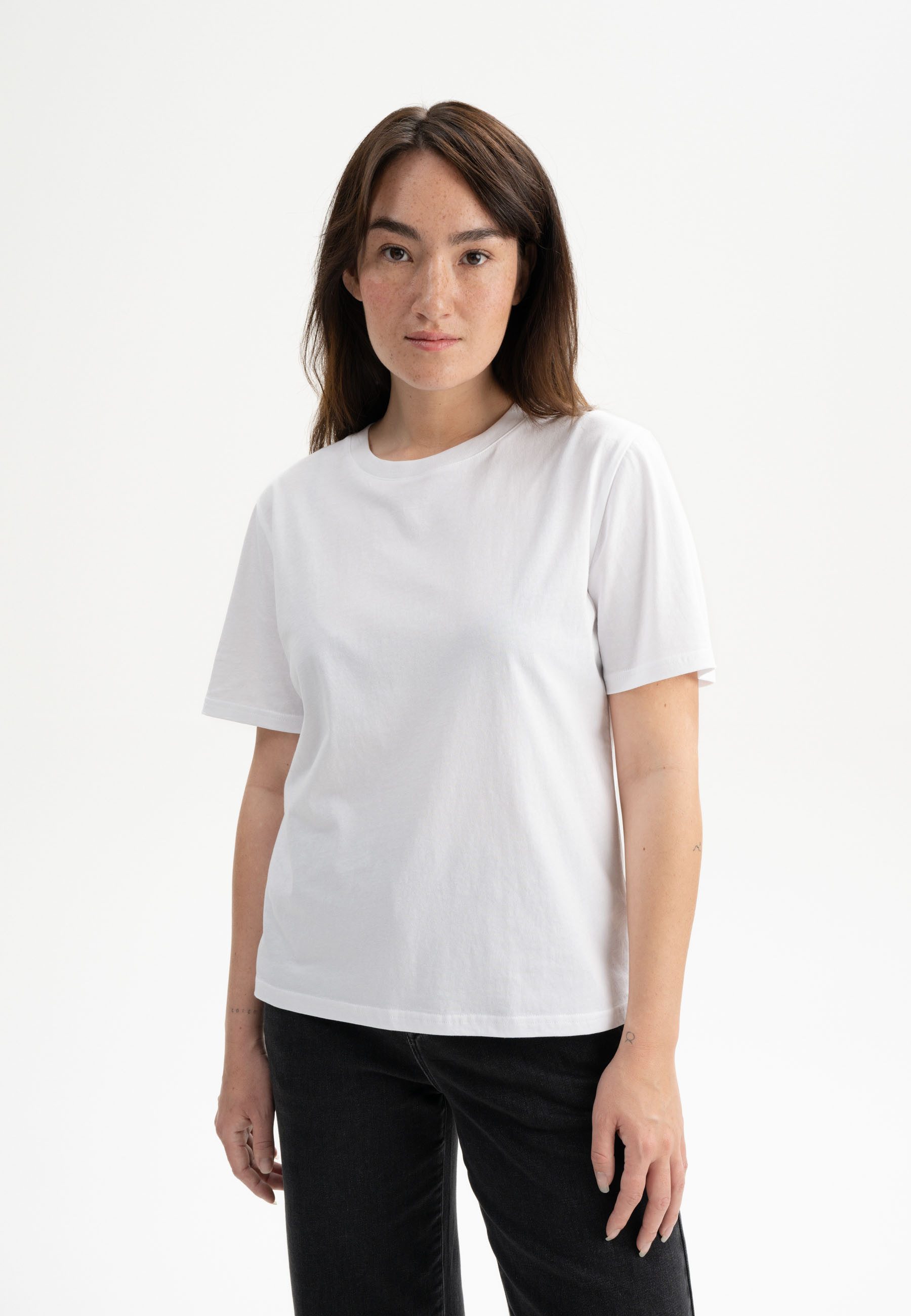 MELA Kurzarmshirt T-Shirt Style TANIKA Gerippter Kragen