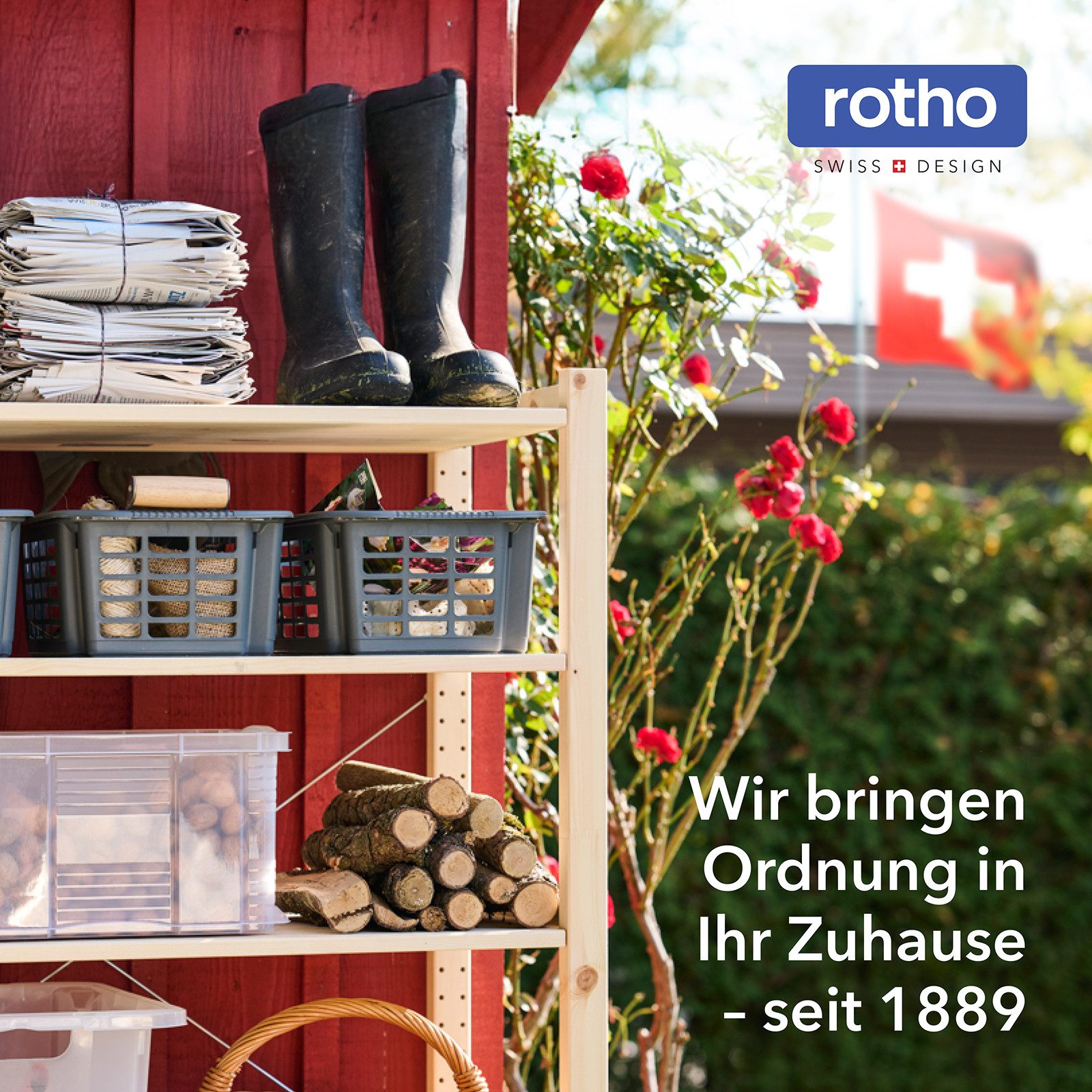 ROTHO Aufbewahrungsbox (Ordnungsboxen im Set, 2er-Set), große Lagerbox ideal für Kleidung, Decken und Haushaltsartikel – Bild 5 von 5