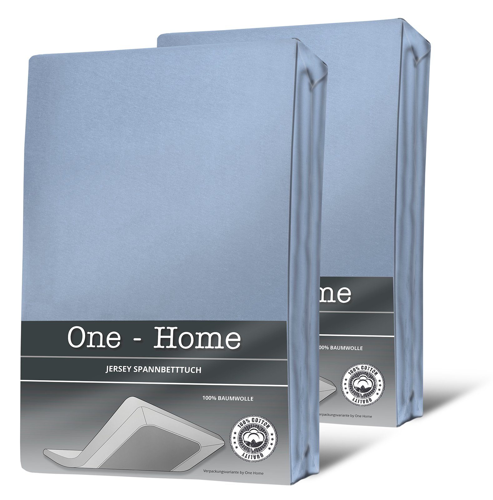 One Home Spannbettlaken Jersey, Jersey, Gummizug: rundum, (2 Stück), Double günstig online kaufen