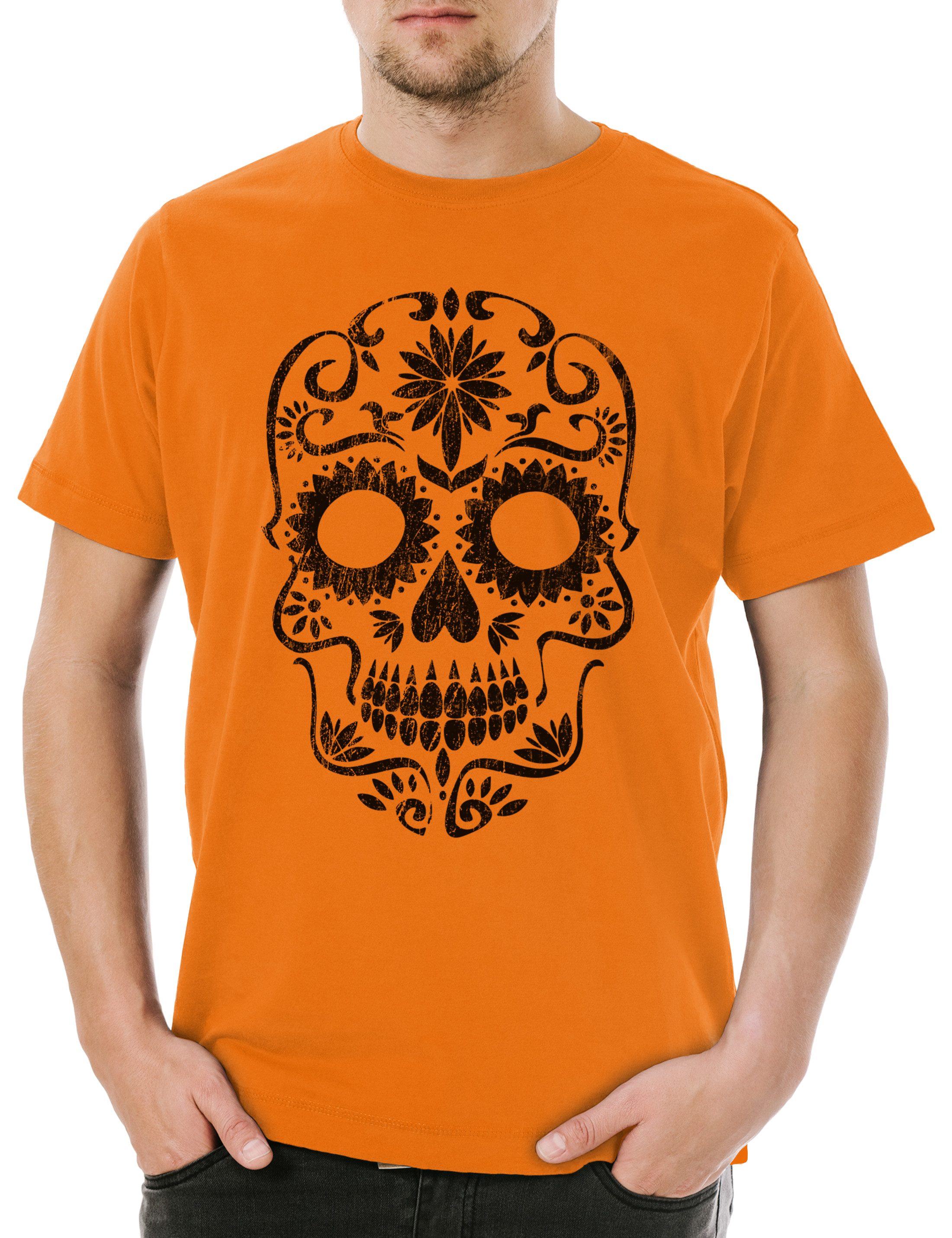 Print-Shirt Mexican Sugar Skull II Herren T-Shirt Schädel Totenschädel Totenkopf