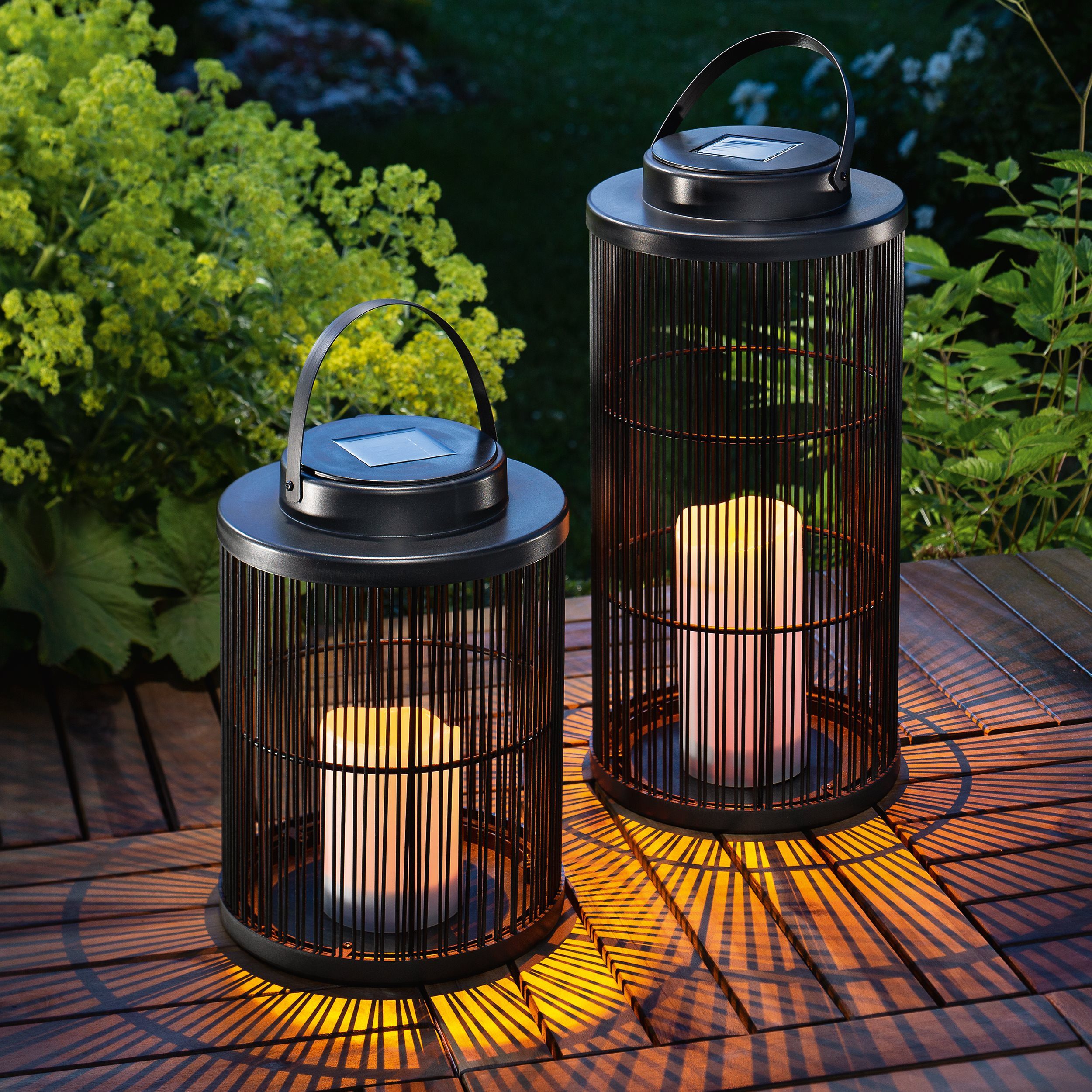 esotec LED Laterne Solar Dekoleuchten "Sara" 2er-Set