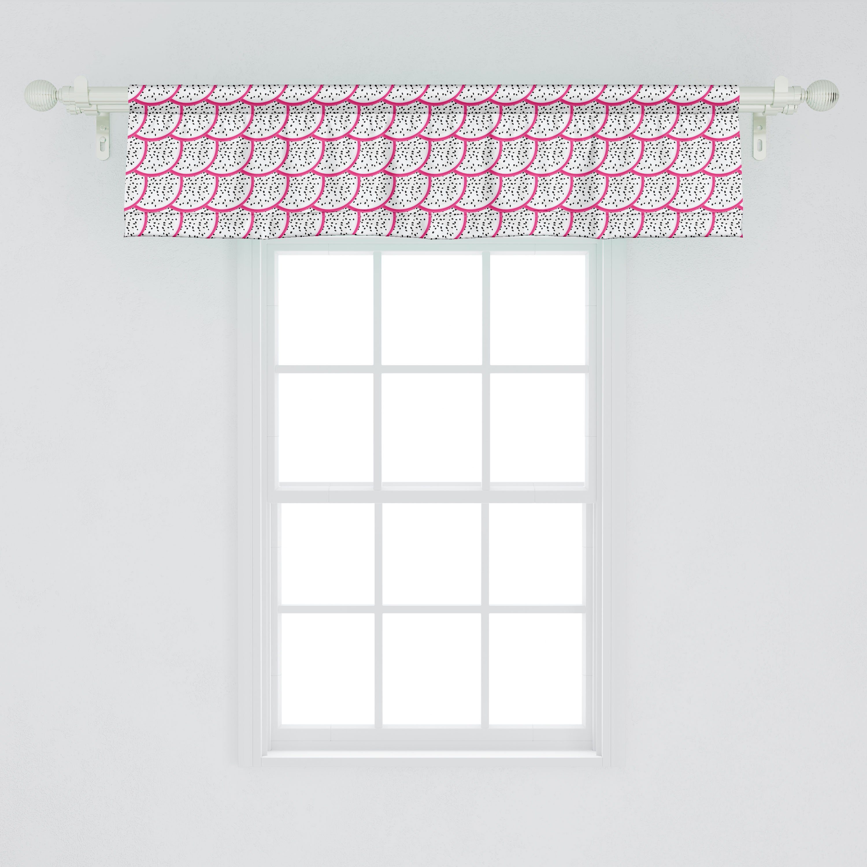 Scheibengardine Vorhang Küche Überlappten für Dekor Drachenfrucht mit Microfaser, Kunst Abakuhaus, Volant Stangentasche, Pitaya Schlafzimmer