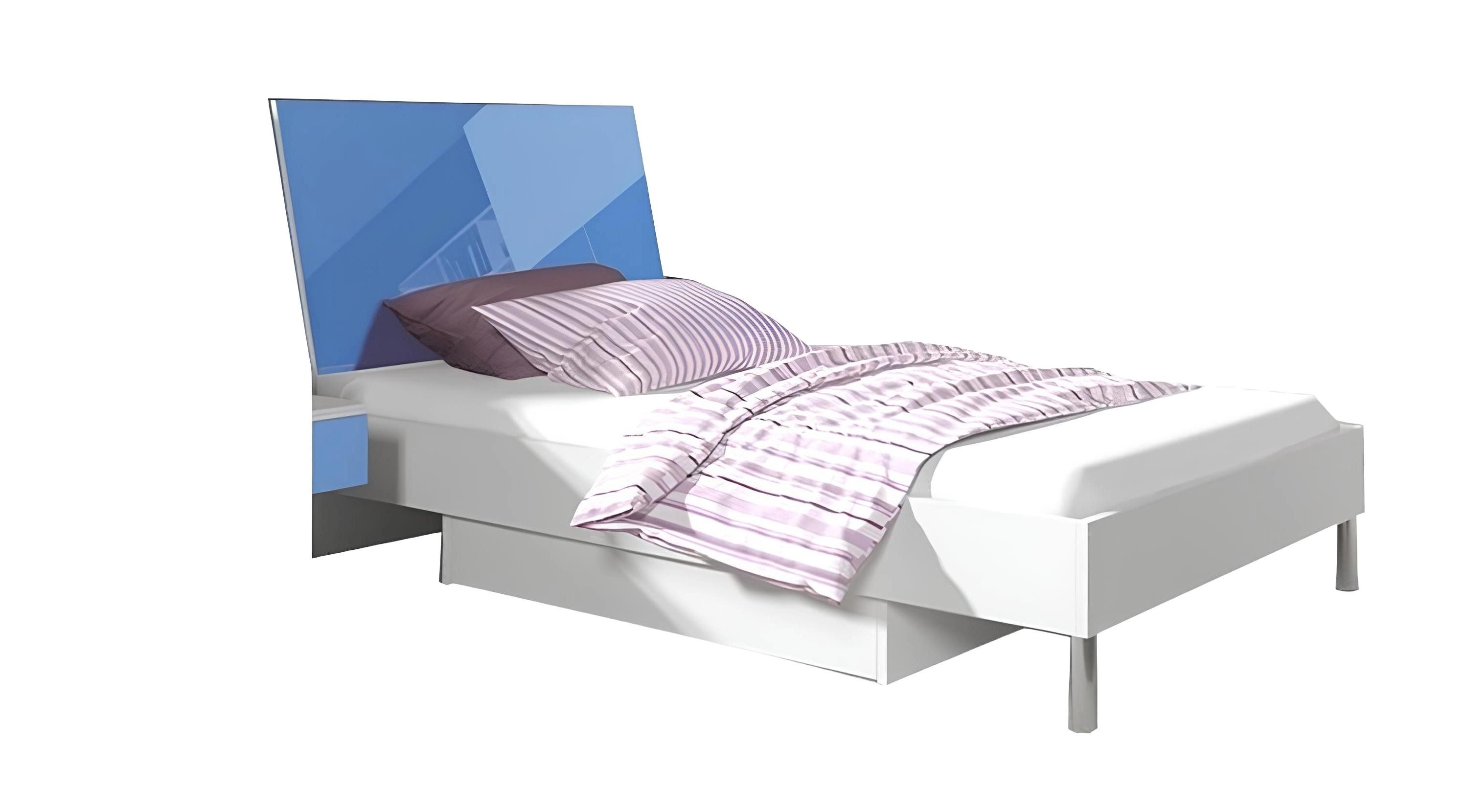 Einzelbett Blaues Einzelbett für Jungen im Jugendzimmer im Stil von Kinderzimmer