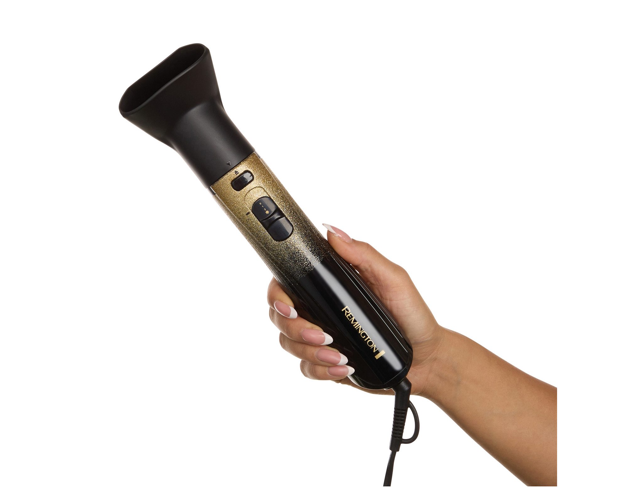 Remington Warmluftbürste Remington Warmluftbürste Styler GoldDust AS5208 800 Watt 2 Stufen, mit 3 Aufsätzen & Kaltstufe schwarz