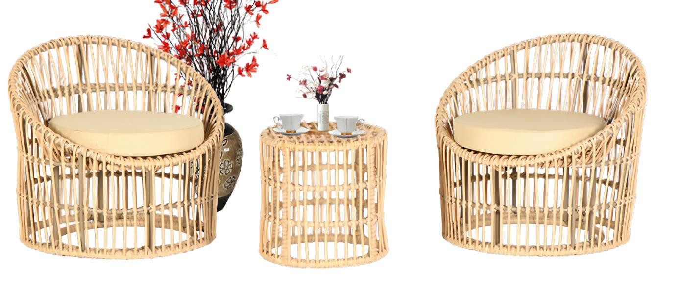 Xlmoebel Couchtisch Beistelltisch aus Rattan in Beige für den Garten (Couchtisch, Couchtisch), Hergestellt in Europa