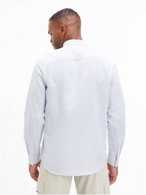 Calvin Klein Langarmhemd COTTON LINEN CHEST POCKET