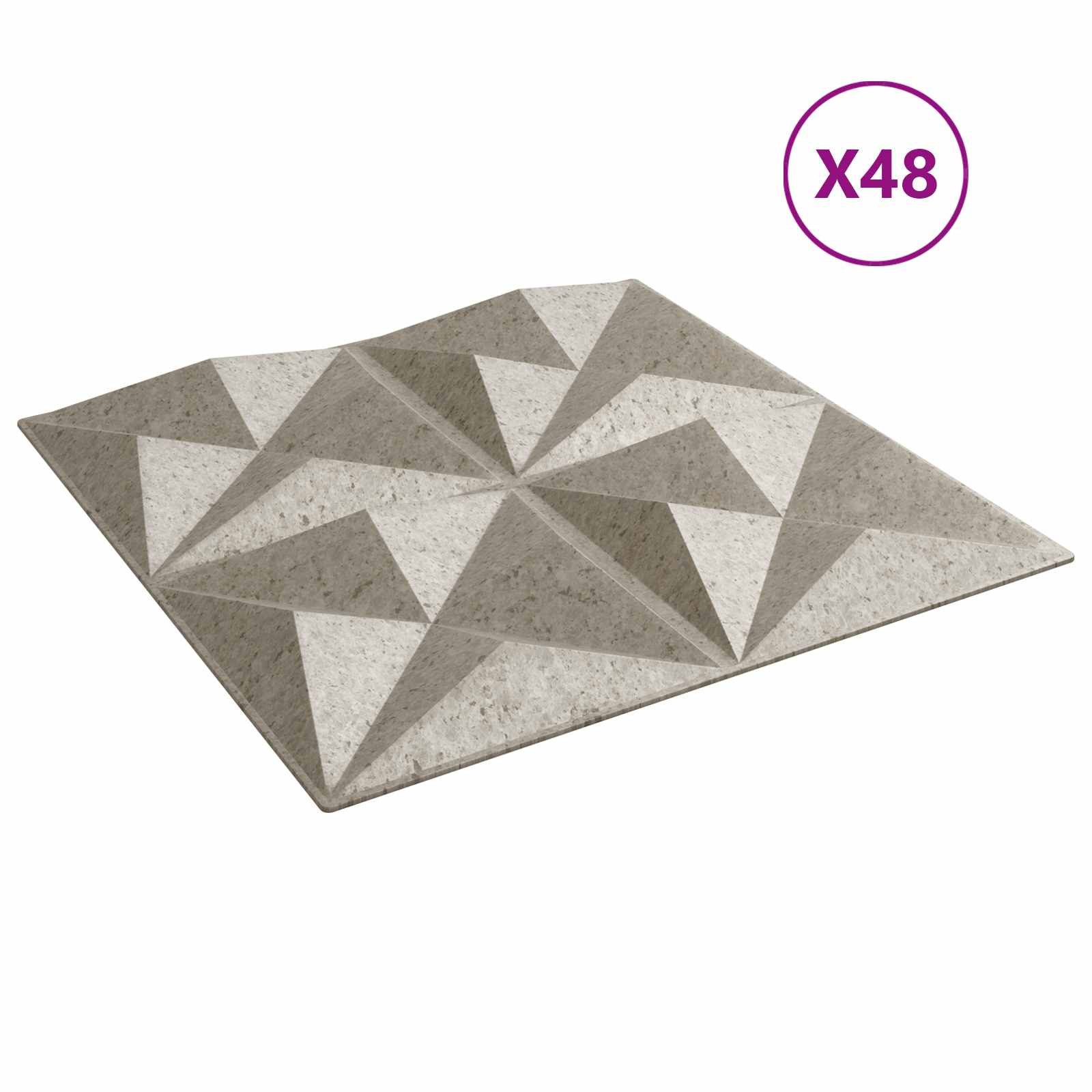 vidaXL Wandpaneel Wandpaneele 48 pcs Origami beton 50 x 50 cm XPS Schaum, (48-tlg)