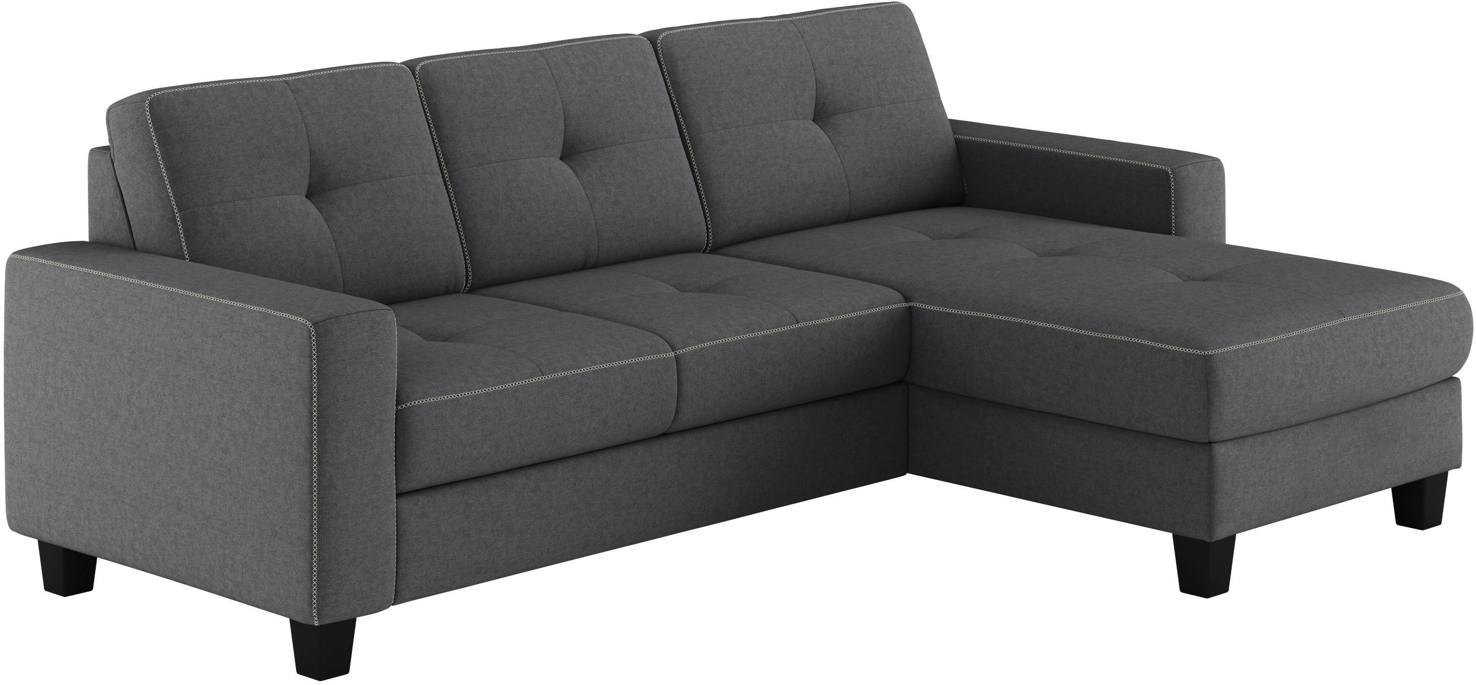 Home affaire Ecksofa Varese, wahlweise mit Bettfunktion und Bettkasten