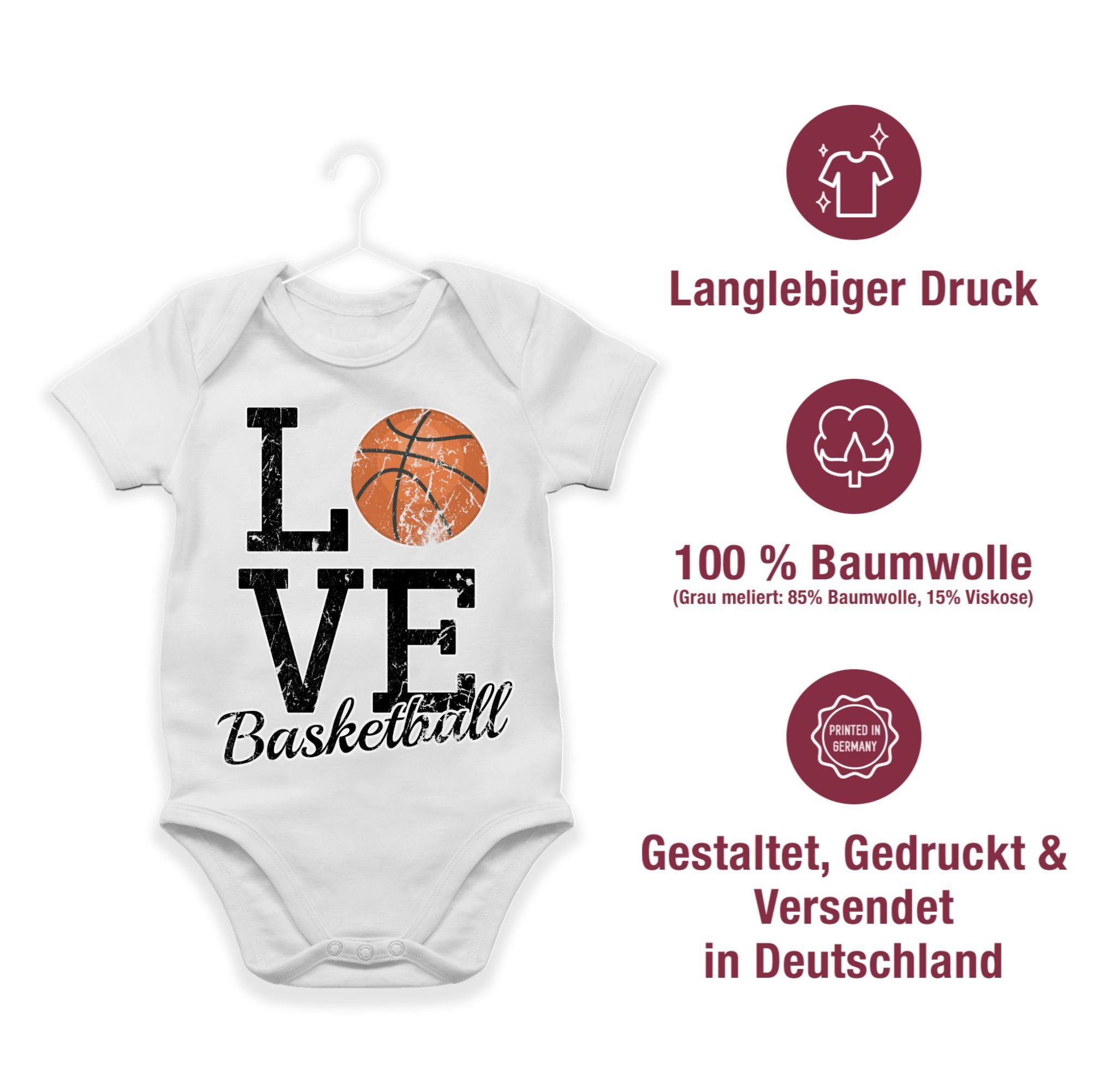Shirtracer Shirtbody Baby Love 1 Sport Bewegung & Weiß Basketball