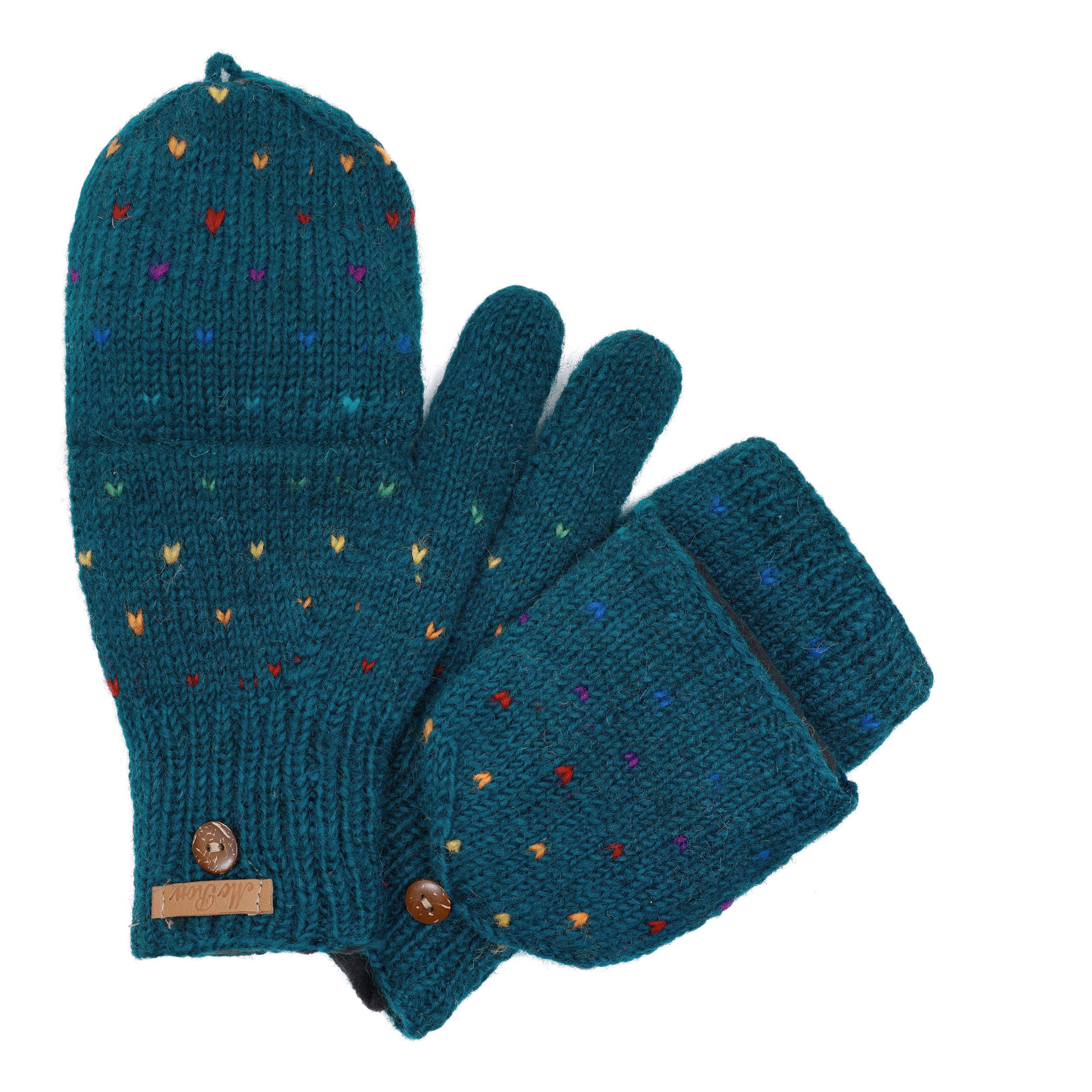 McRon Strickhandschuhe Klappfäustlinge, Klapphandschuhe Modell Naomi Regenb günstig online kaufen