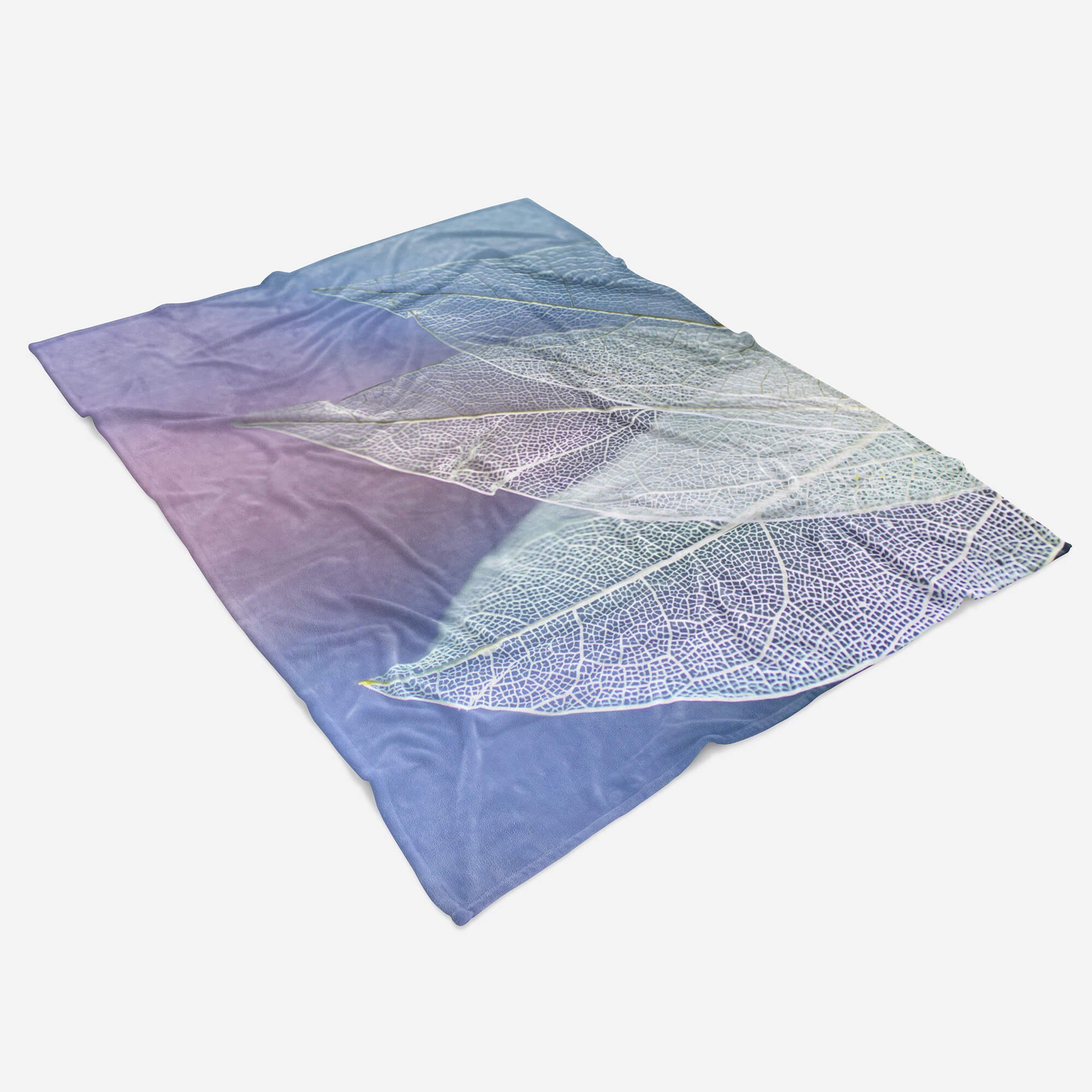 Sinus Saunatuch Handtuch Blätter Art Strandhandtuch (1-St), Kuscheldecke Handtuch Blat, Handtücher Fotomotiv Baumwolle-Polyester-Mix Weiße mit