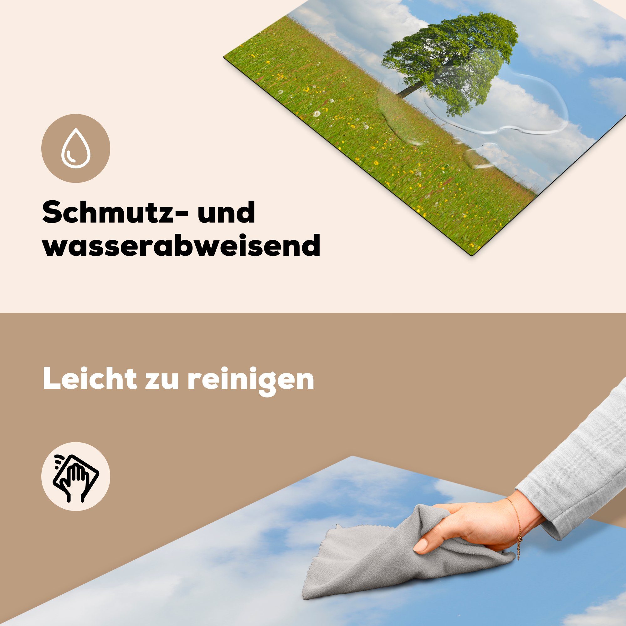 MuchoWow Herdblende-/Abdeckplatte Ein Frühling, Ahornbaum Vinyl, die in küche, Deutschland 59x52 im cm, für tlg), Ceranfeldabdeckung (1 Induktionsmatte
