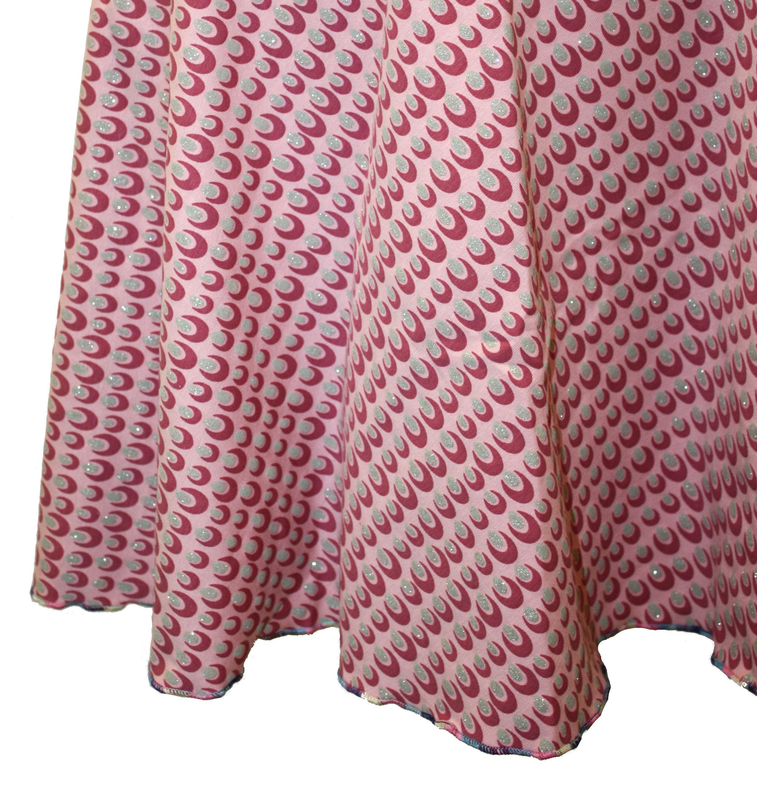 dunkle design Jerseyrock A-Linie 52cm Glitzer Rosa Grün elastischer Bund