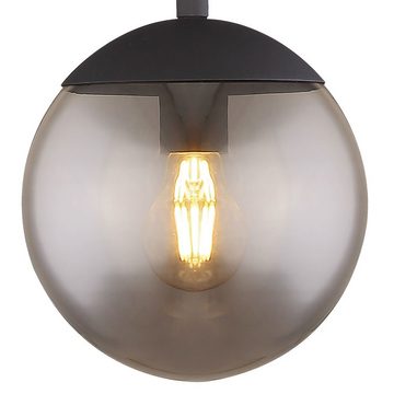 etc-shop LED Stehlampe, Leuchtmittel inklusive, Warmweiß, Design Steh Lampe Filament Glas Kugel schwarz matt Stand