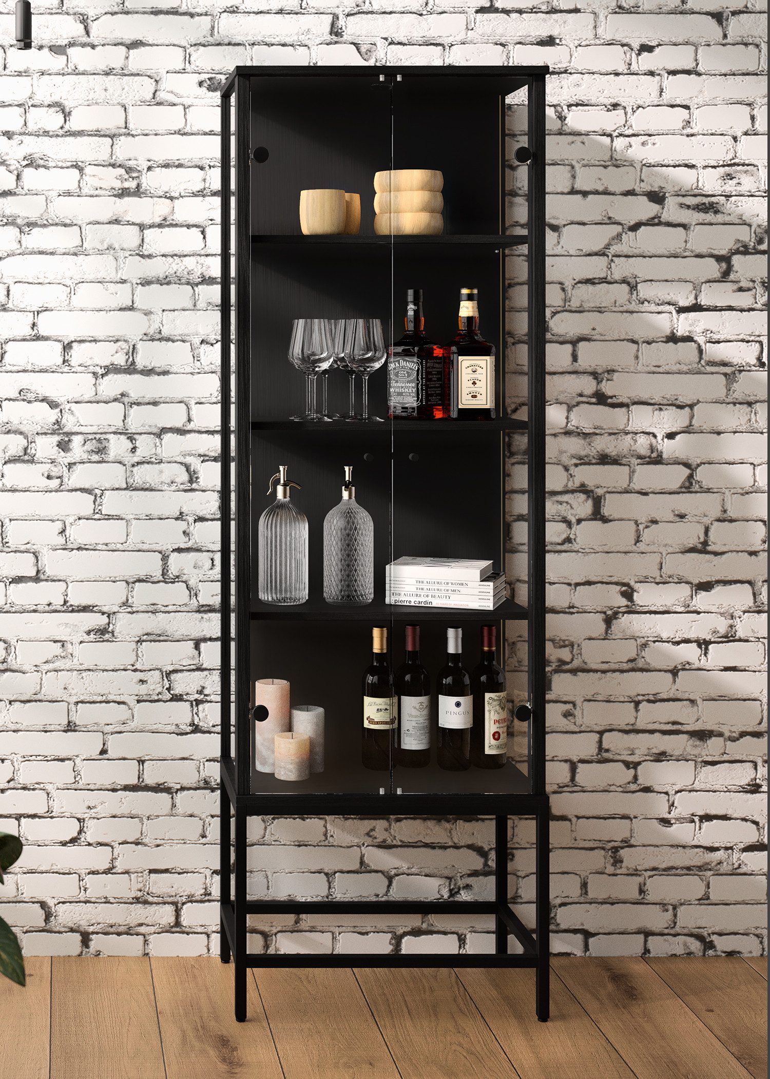 fif möbel Vitrine STEP (1-St) Standvitrine, Vitrinenschrank, Glasvitrine, S günstig online kaufen
