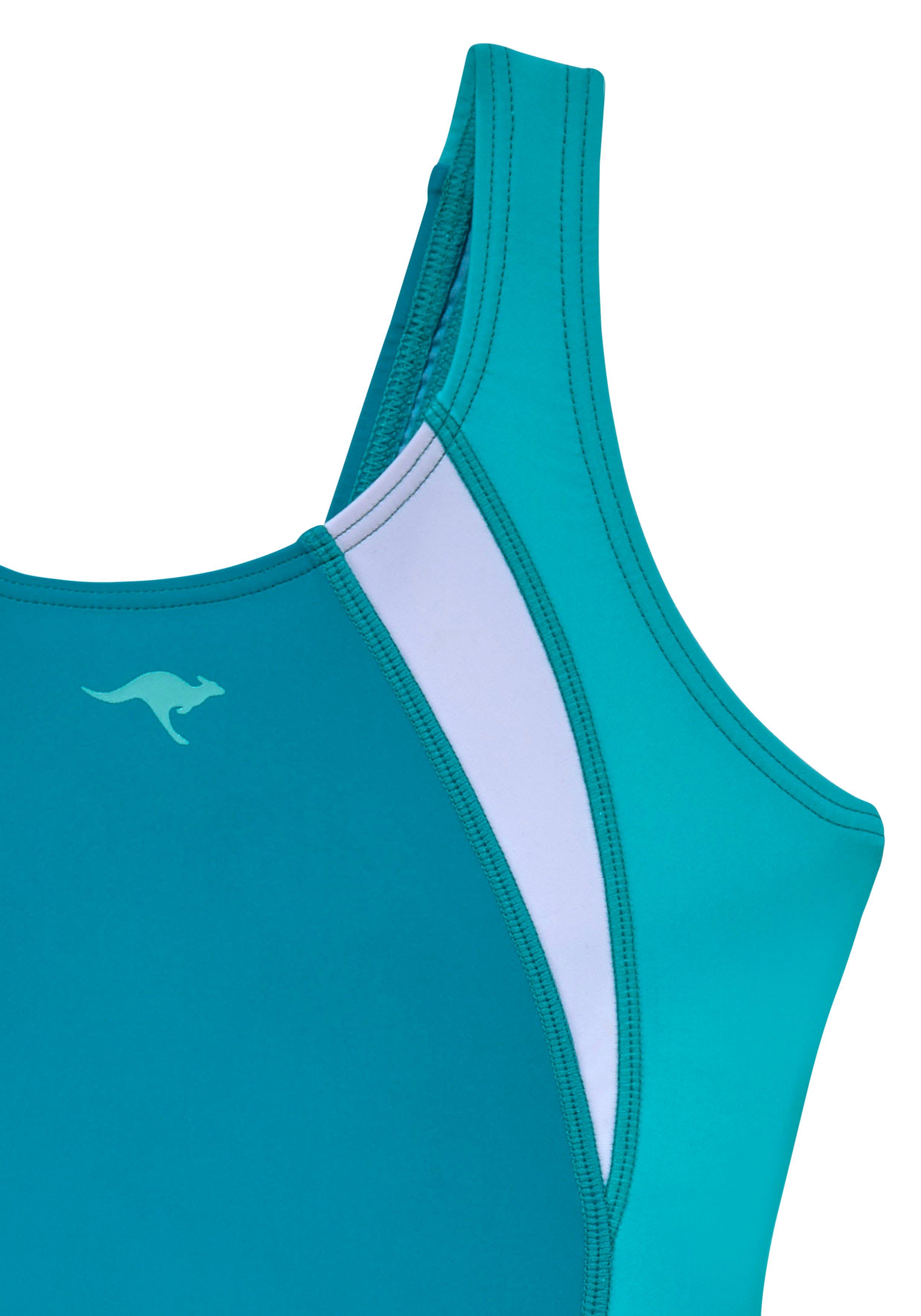 Farbmix sportlichen KangaROOS Badeanzug türkis-blau im