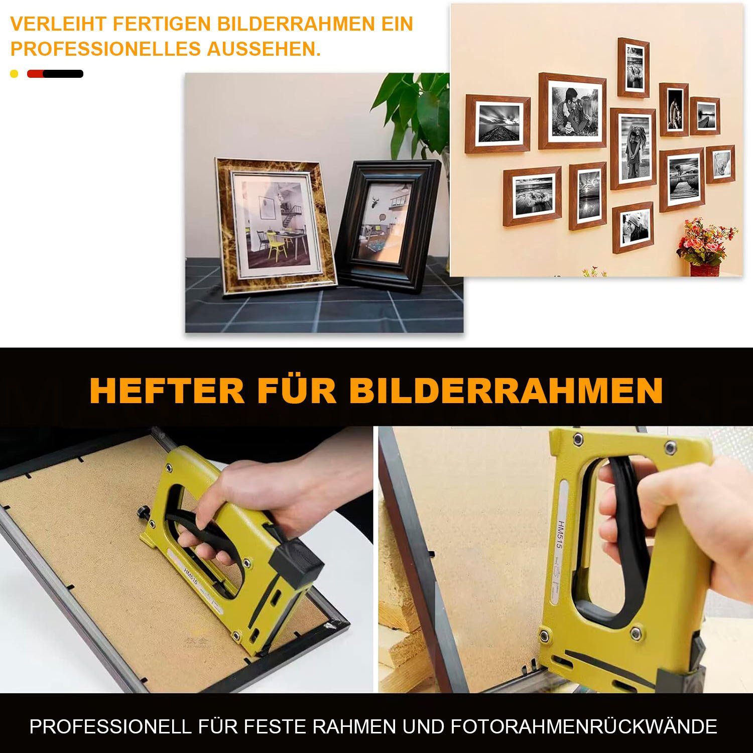 Heftpistole tlg), Handtacker FotorahmenRahmen 1000 mit (1 MAGICSHE Klammern, Nagelpistole