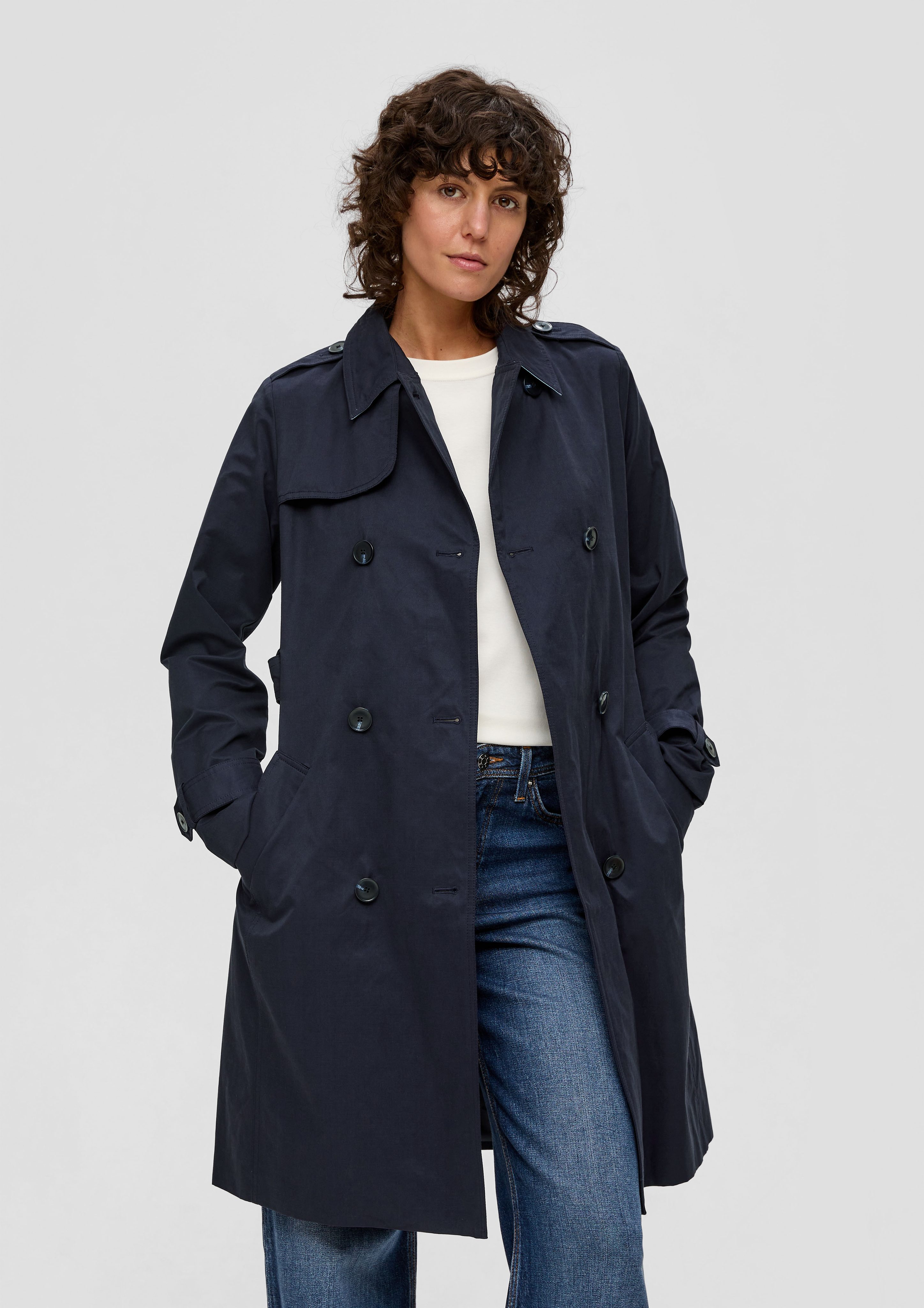 s.Oliver Funktionsmantel Trenchcoat mit Bindegürtel Bindegürtel