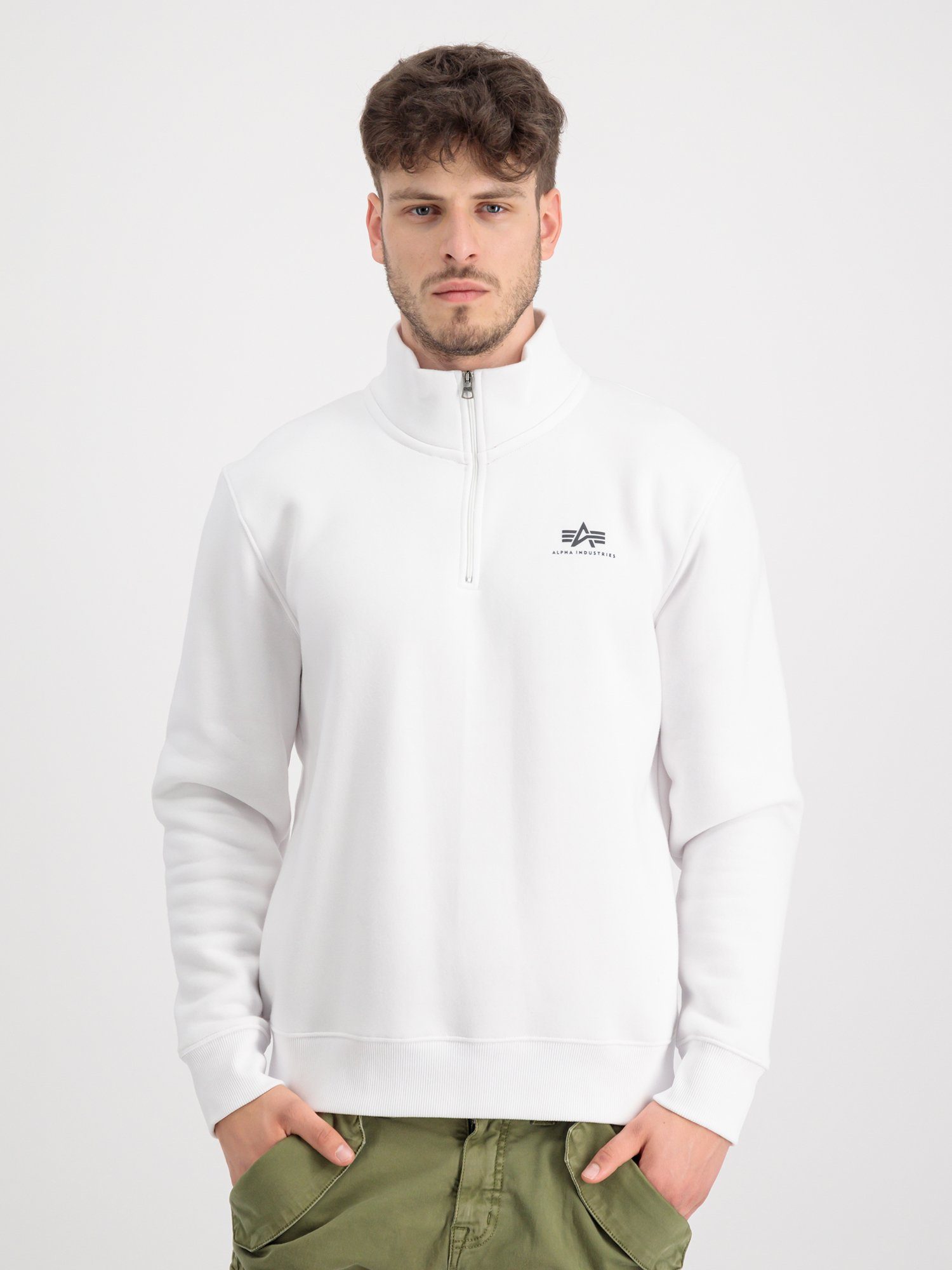 Alpha Alpha Industries - Men Sweater Sweatshirts Half white SL Zip Industries Sweater