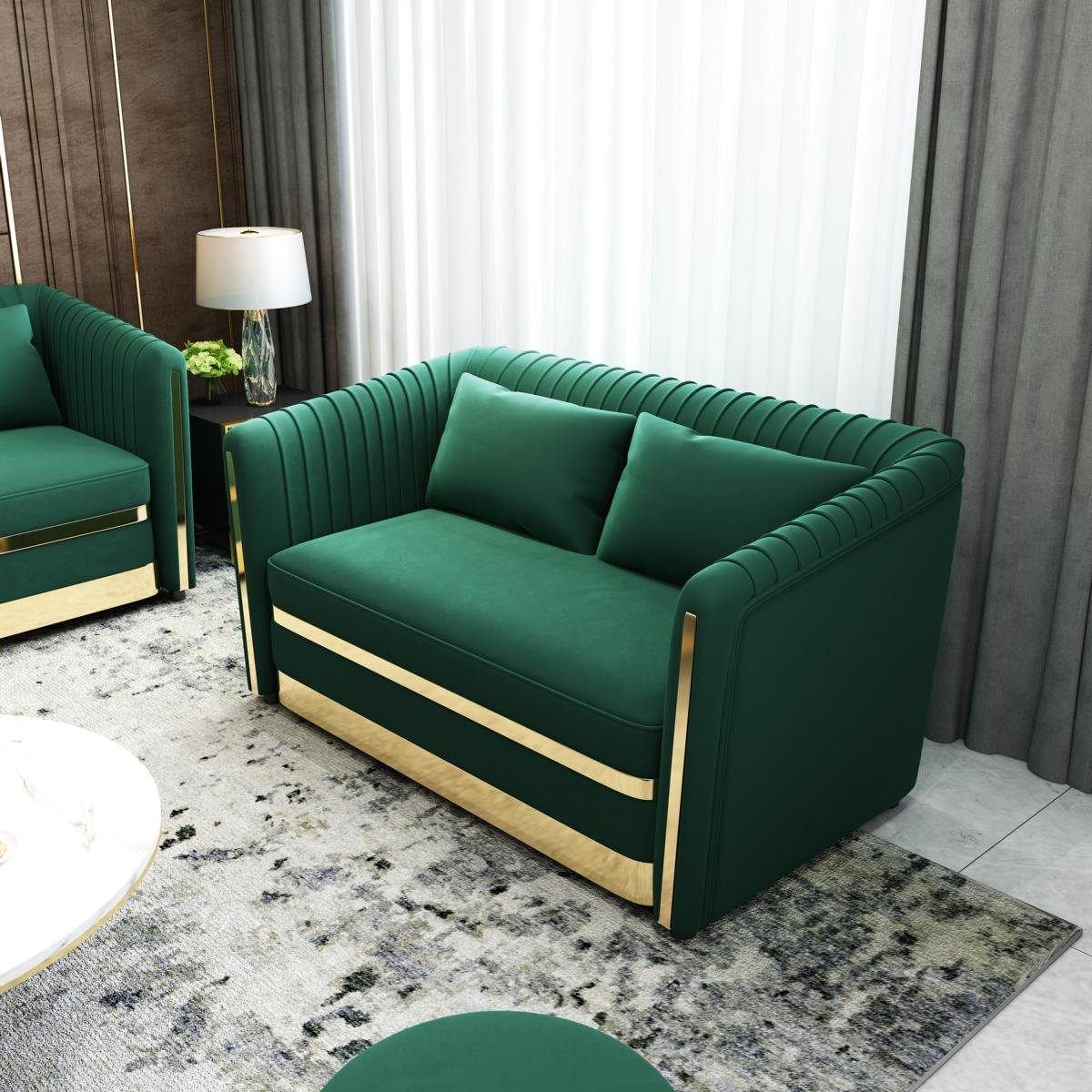 Couch Grüne Europe Sitzer in Ledersofa JVmoebel Sofagarnitur Wohnlandschaft, Made 3+2+1 Sofa