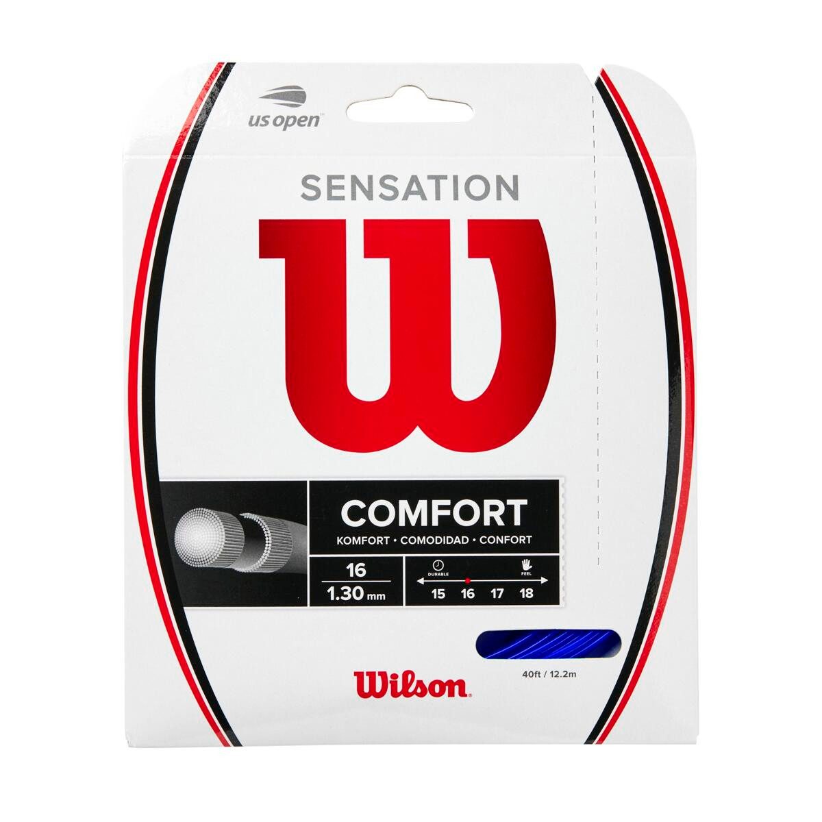 Wilson Tennissaite Sensation Blue 1.30 (Armschonung+Kontrolle) blau 12m Set, Saitendicke: 1.30