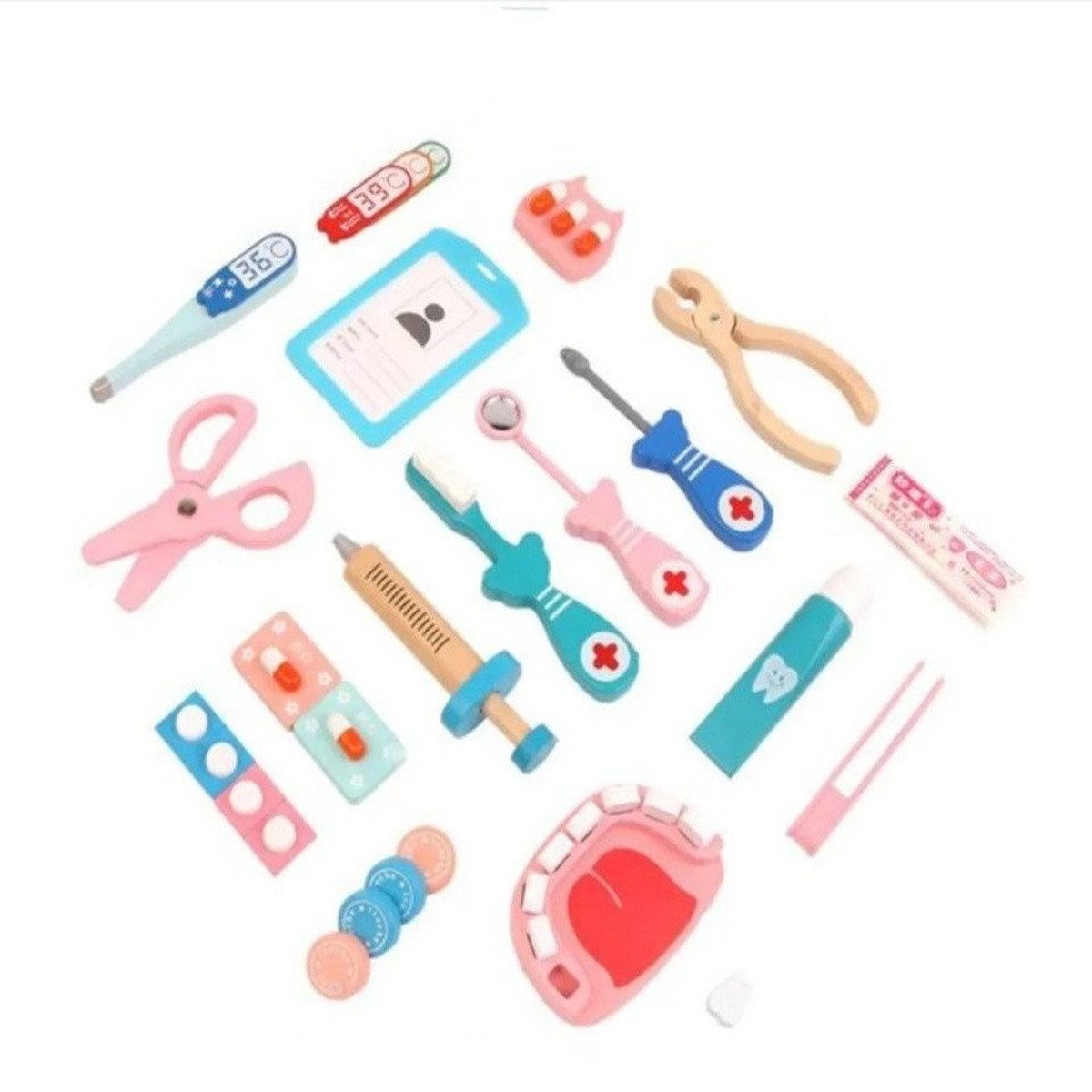 Novzep Lernspielzeug 28-tlg. Arztkoffer Kinder Holz, Medizinisches Kit Zahn günstig online kaufen