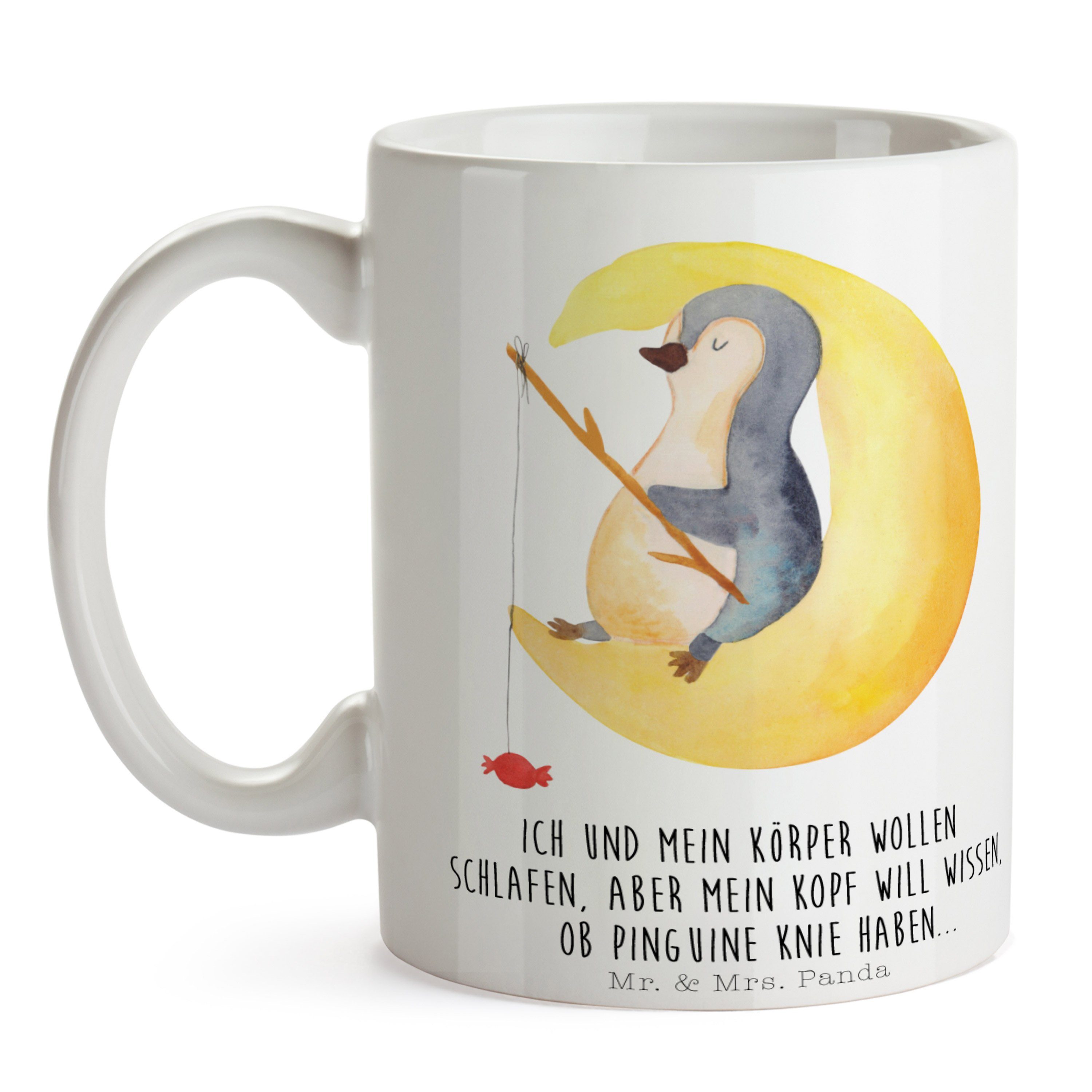 Tasse, Tasse Geschenk, Mond Süßigke, Weiß Tasse - & Mrs. Pinguin Keramik - Panda Motive, Geschenk Mr.