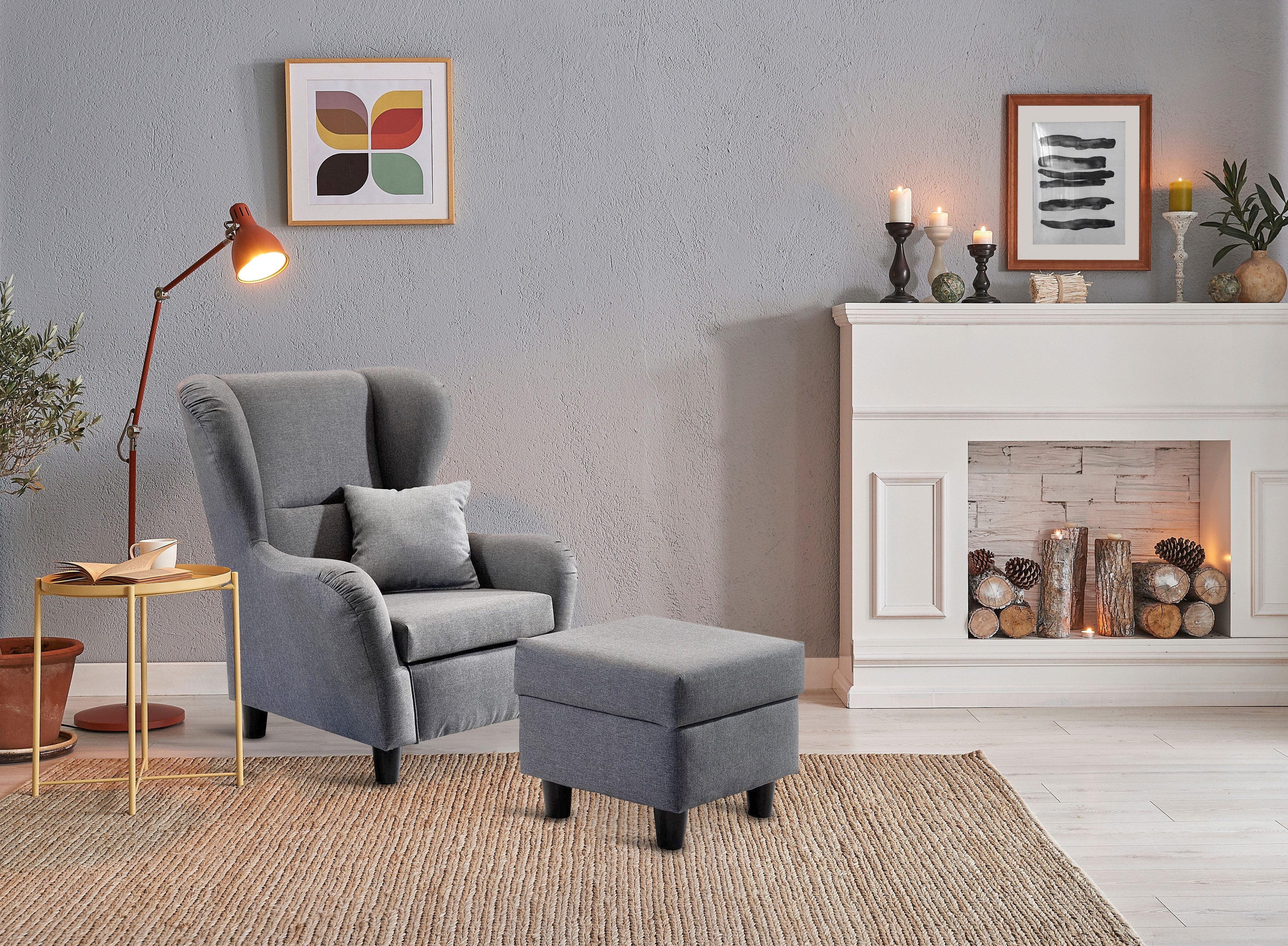 luma-home Ohrensessel 18001 (mit Hocker und günstig online kaufen