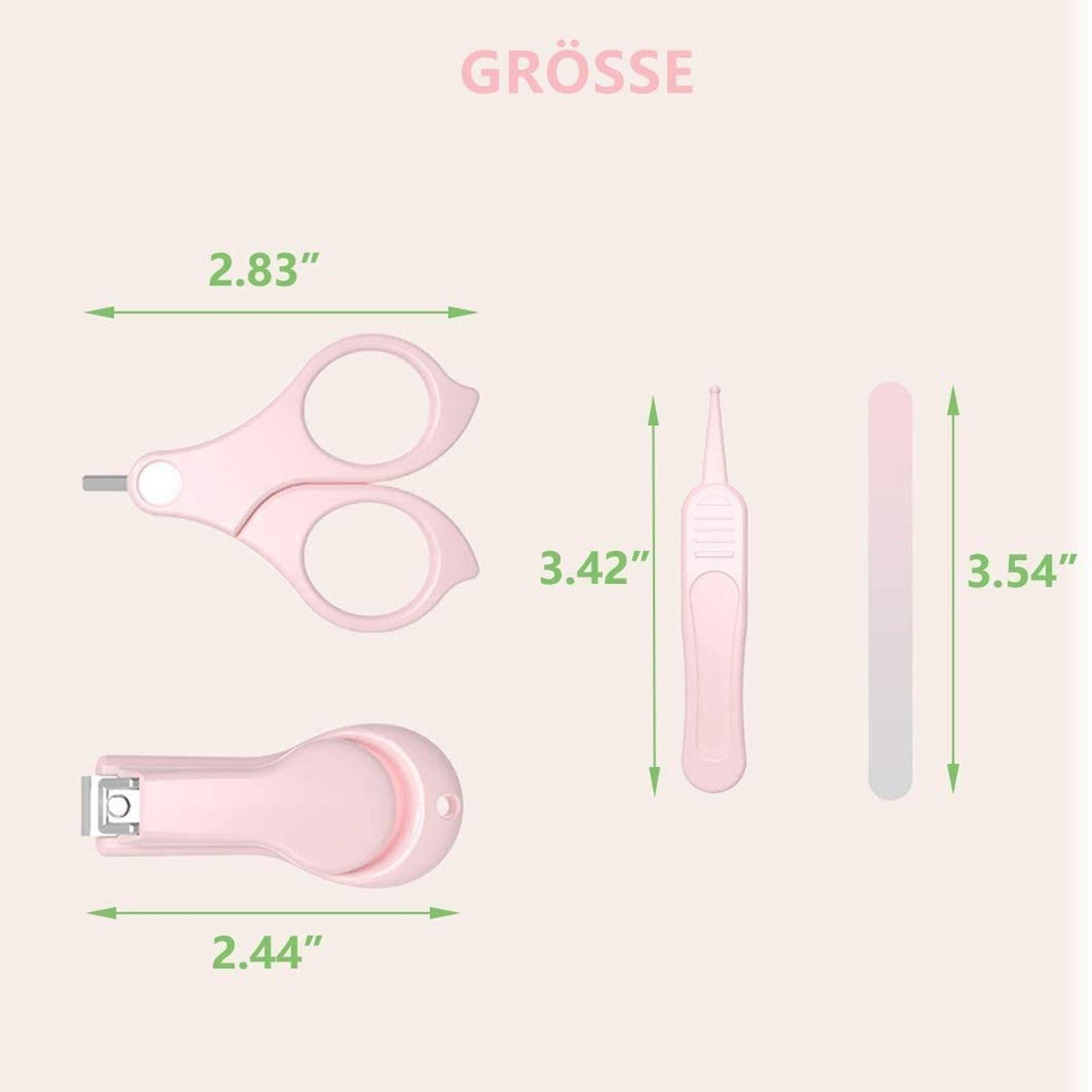 Nagelpflegeset Rosa Nagelschere Baby Neugeborene, Baby zggzerg Maniküre Babypflege