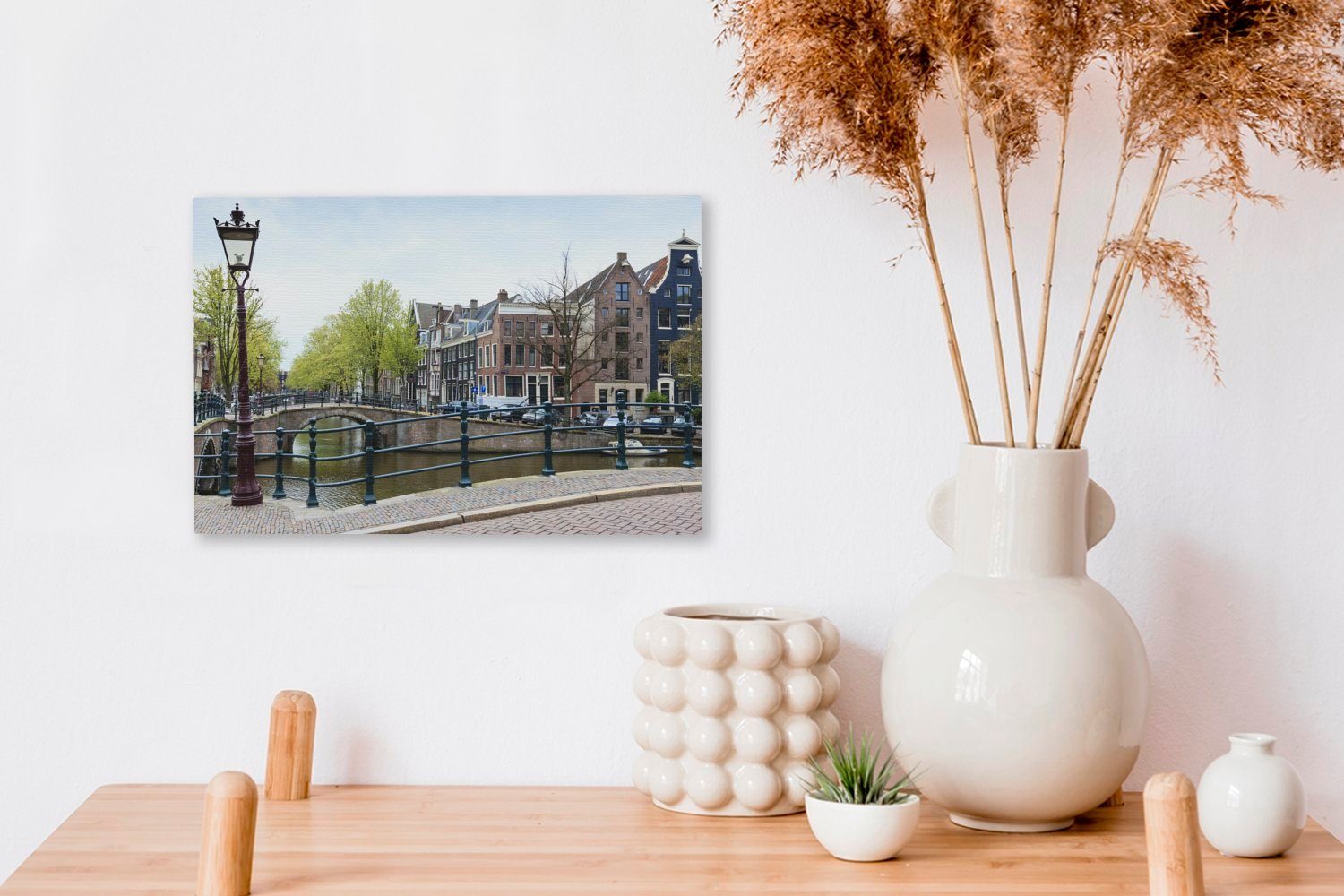 mit Aufhängefertig, Wanddeko, (1 Amsterdam Keizersgracht cm Leinwandbild in 30x20 Wandbild klassischen, Leinwandbilder, einem der Darstellung OneMillionCanvasses® St),