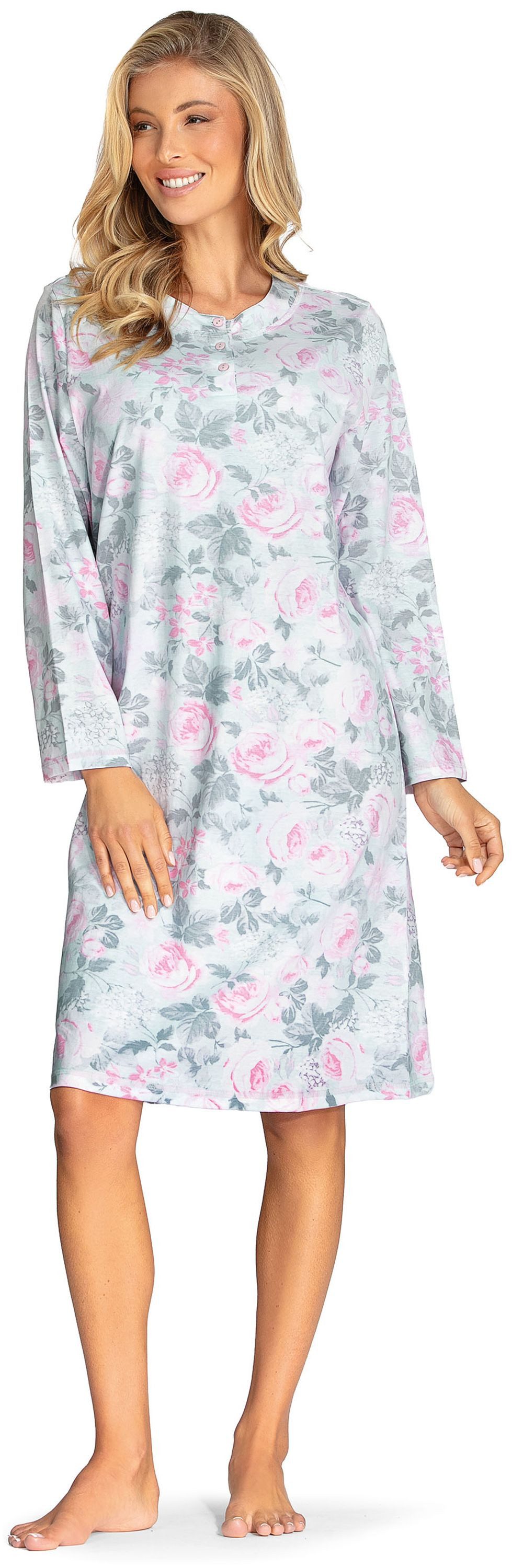 comtessa Nachthemd Mellow Luxe (Set, 1-tlg., 1-teilig) Damen Sleepshirt ca.105cm Schlafshirt Baumwolle geknöpft große Größen