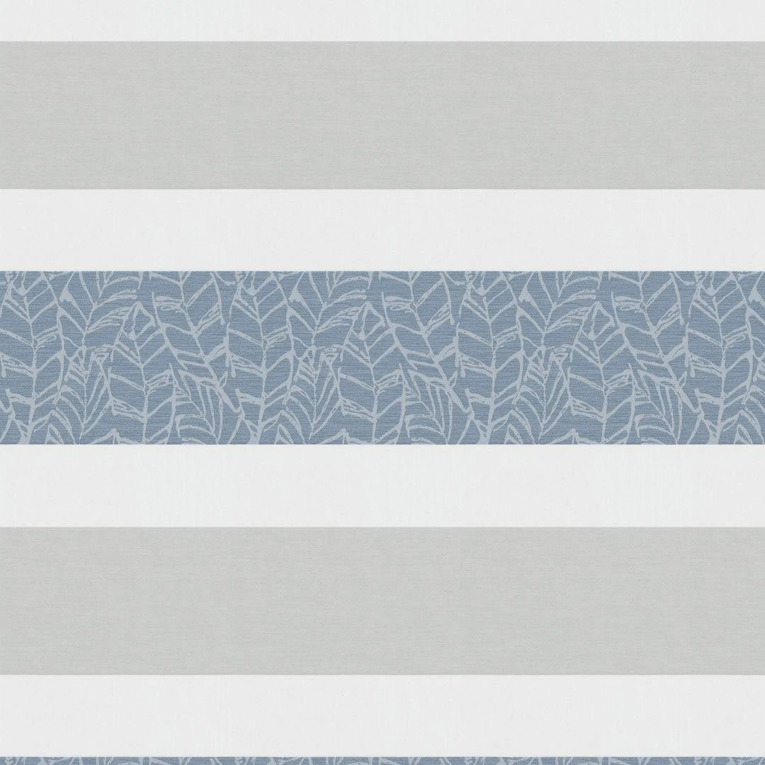 Querstreifen St), for Neutex Multifunktionsband you!, blickdicht, grau/blau/weiß mit (1 Blattmotiven Madeira, Vorhang