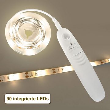 EAXUS LED-Streifen 30 LED Strip mit Bewegungssensor und Helligkeitssensor - 3 Meter, Beständig gegen Feuchtigkeit, Klebestreifen auf Rückseite