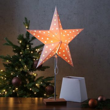 MARELIDA Tischleuchte Papierstern Tischleuchte wechselbarer Aufsatz Weihnachtsstern 64cm