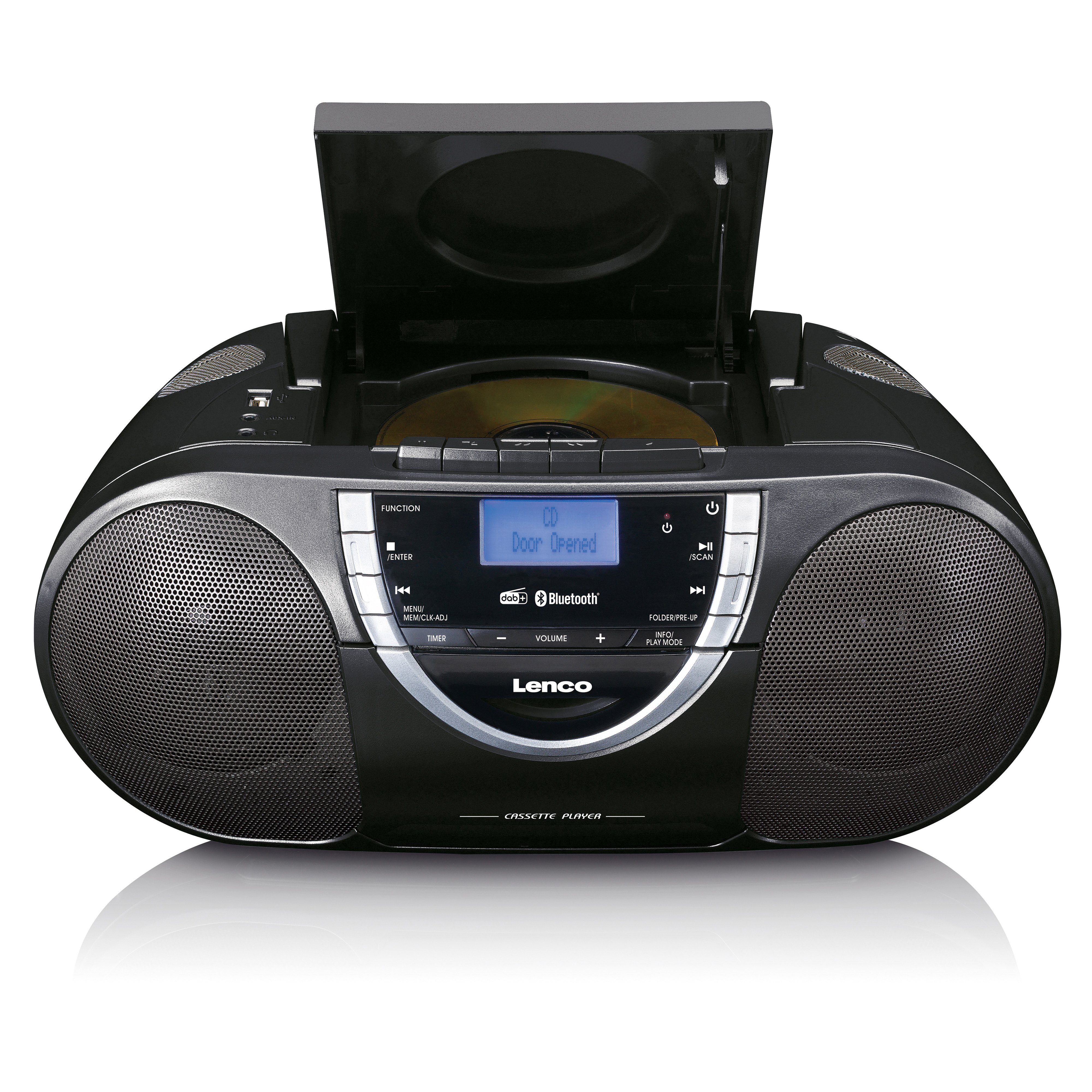 Lenco SCD-6900BK Digitalradio (DAB) (DAB+,FM, 8 W, Mobil mit Bluetooth®, MP3/CD-Player, USB & AUX-In mit 4x Lautsprecher)