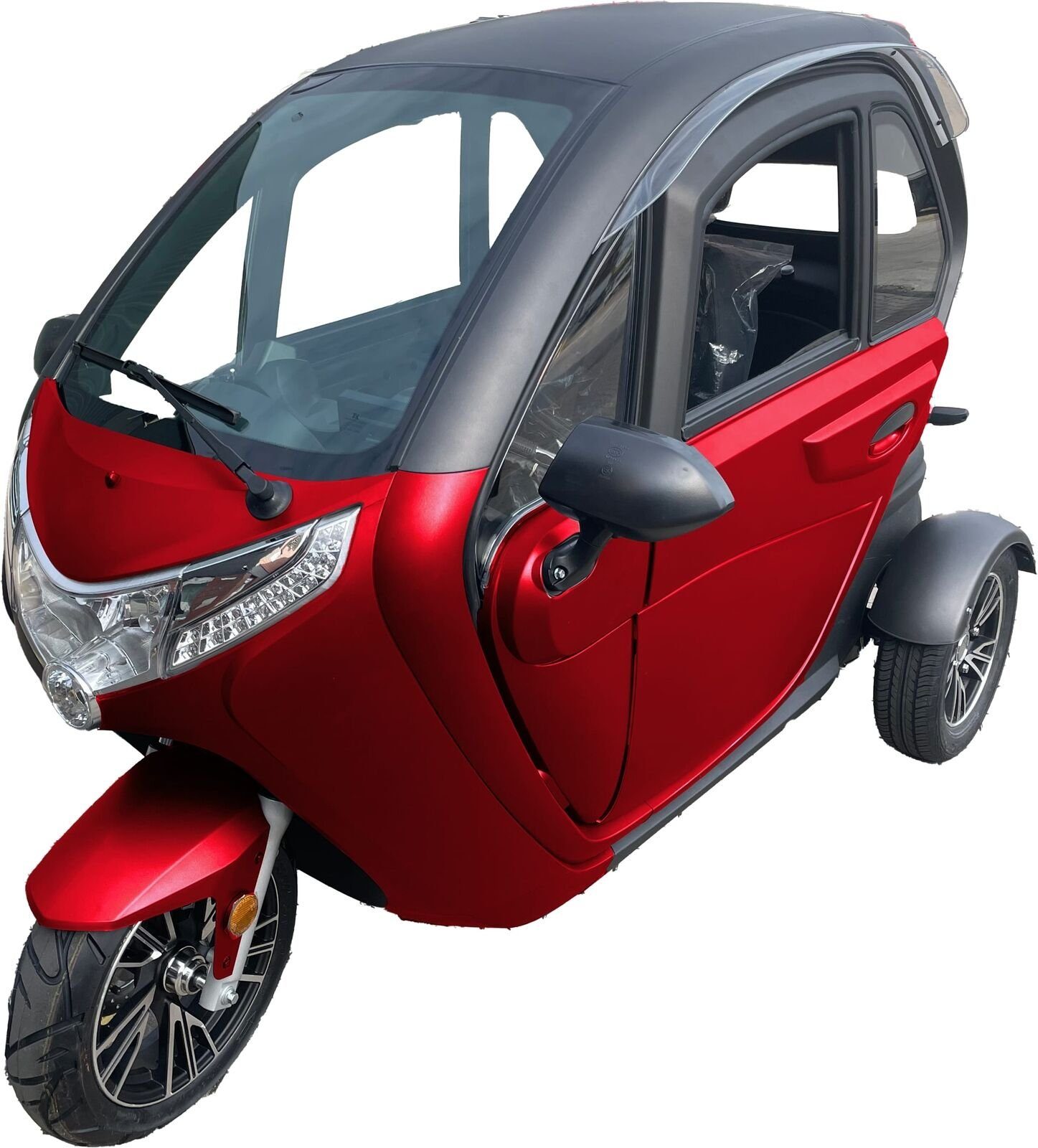 Teico Elektromobil Kabinenroller Rot Seniorenmobil Elektroscooter 3-Rad  2-Sitz, 1000,00 W, 25,00 km/h, Rückfahrkamera mit großem 5\