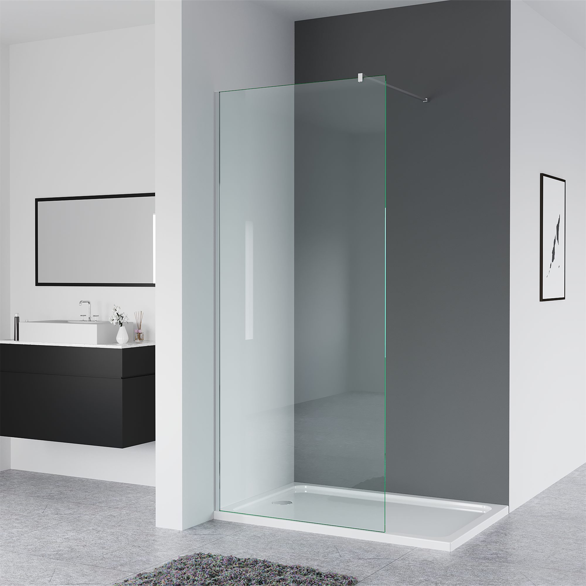 IMPTS Duschwand »Glaswand Dusche«, Glas, (80-120 x 200cm, Begehbare  Duschabtrennung,8mm ebenerdig Glastrennwand), mit Nano Clean Beschichtung  online kaufen | OTTO