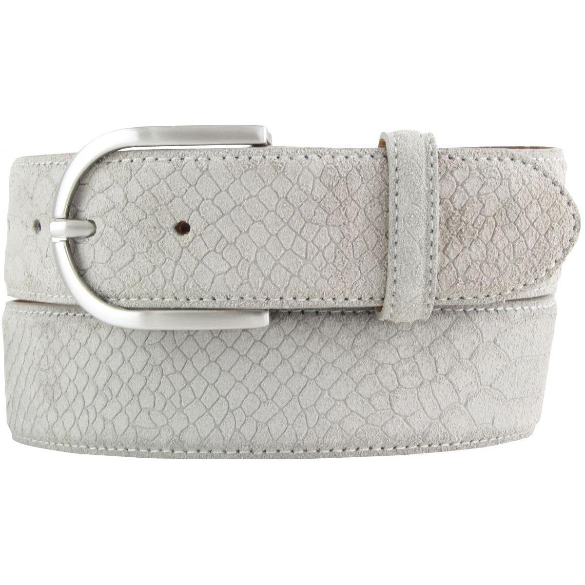 Ledergürtel Damen-Gürtel mit Pythonprägung 4 cm - Leder-Gürtel für Damen 40mm Schl