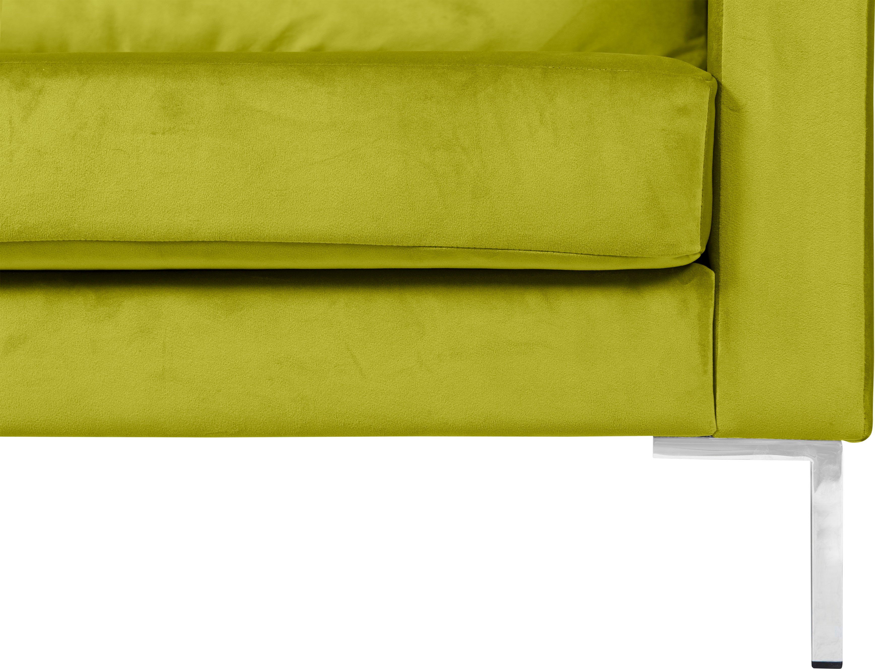 green Ecksofa cm Alte Gerberei mit Breite 294 Metall-Winkelfüßen, Velina,