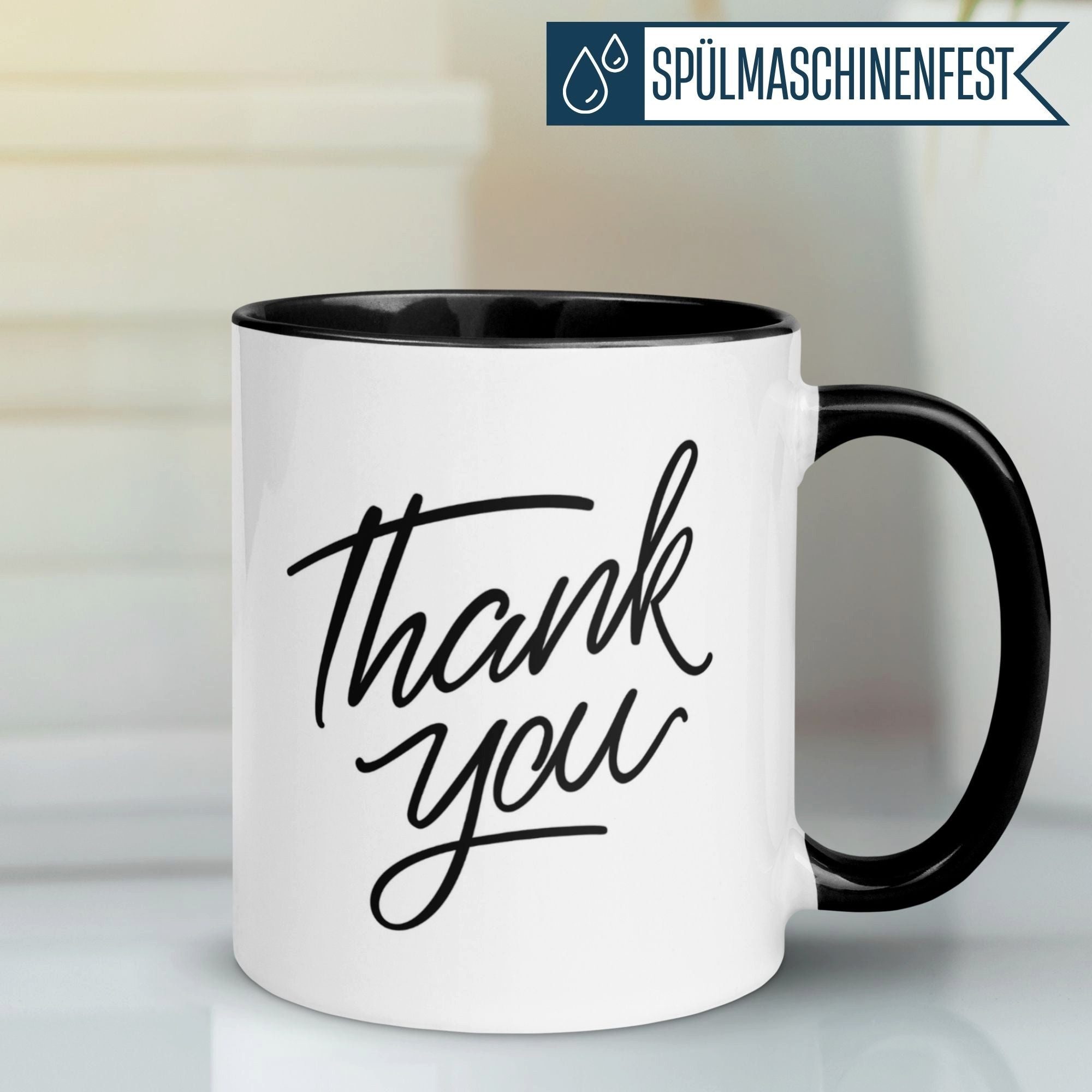 Momentals Tasse Danke – „Handschriftliches Thank You“ – Dankeschön Geschenke, Gratis Versand · Links-&Rechtshänder · Spülmaschinenfest