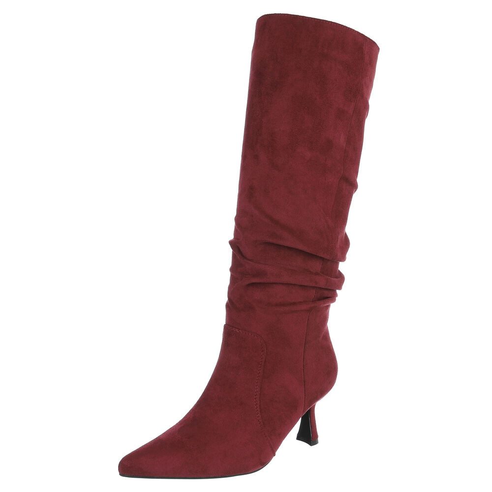 Ital-Design Elegante Overknee-Stiefel mit Stiletto Absatz für Damen Сапоги (90417984) Pfennig-/Stilettoabsatz Сапоги in Weinrot