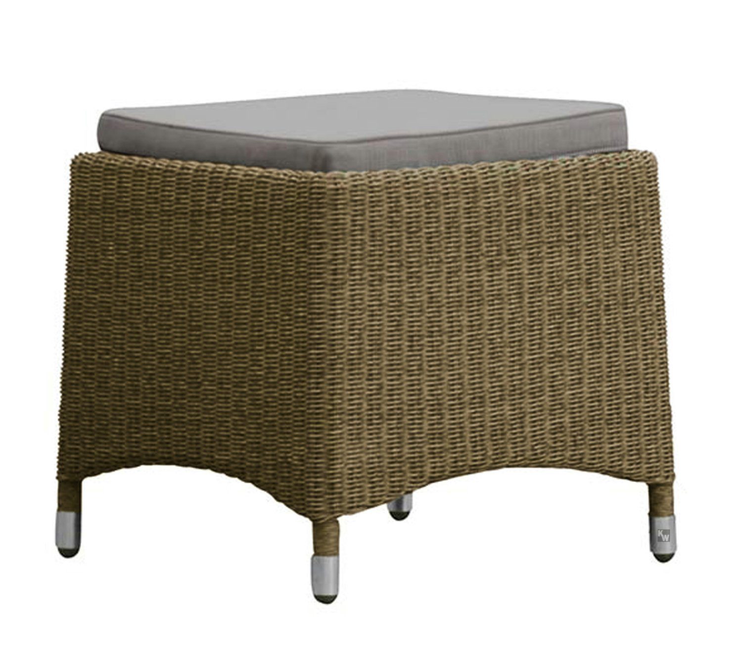 Kai Wiechmann Подставка для ног Polyrattan Geflechthocker, wetterfester Подставка для ног Rattanoptik, moderner Polyrattan Gartenhocker in Taupe