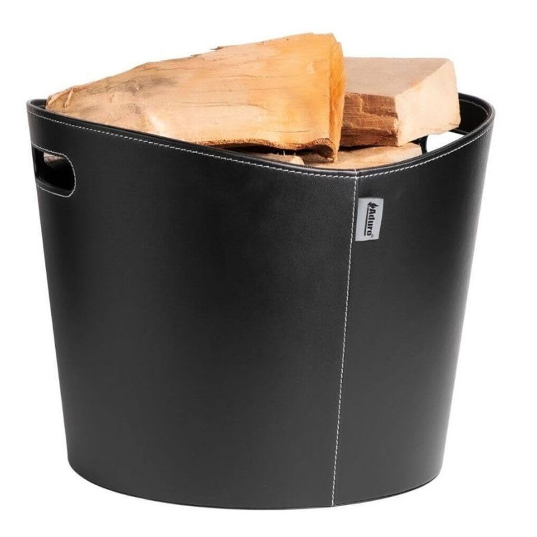 ADURO Kaminholzkorb Holzkorb Aduro Proline Ø 39 cm Kunstleder schwarz