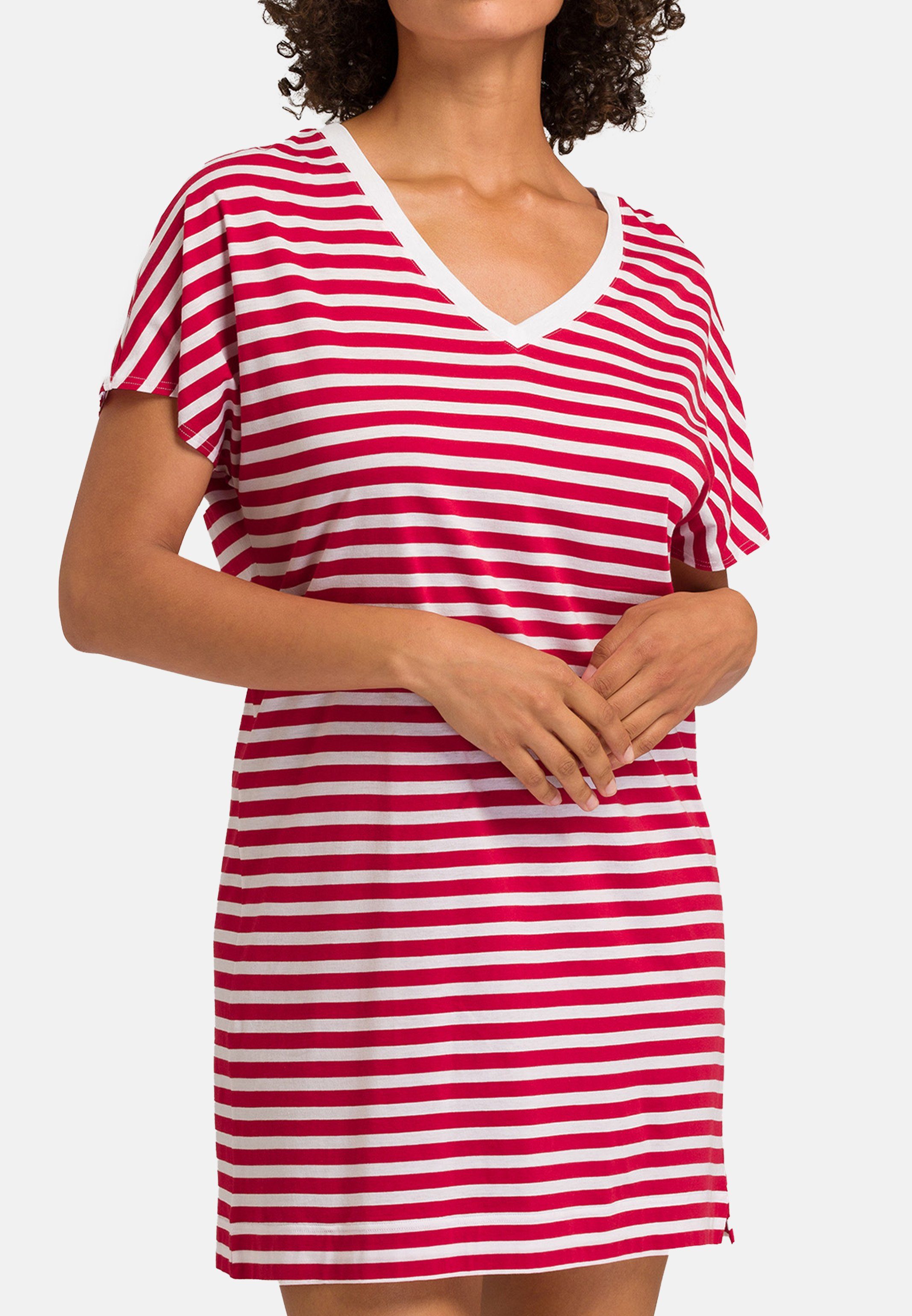 Hanro Nachthemd Laura (1-tlg) Nachthemd - Baumwolle - Im Big-Shirt Stil, 85cm lang Garnet Rings