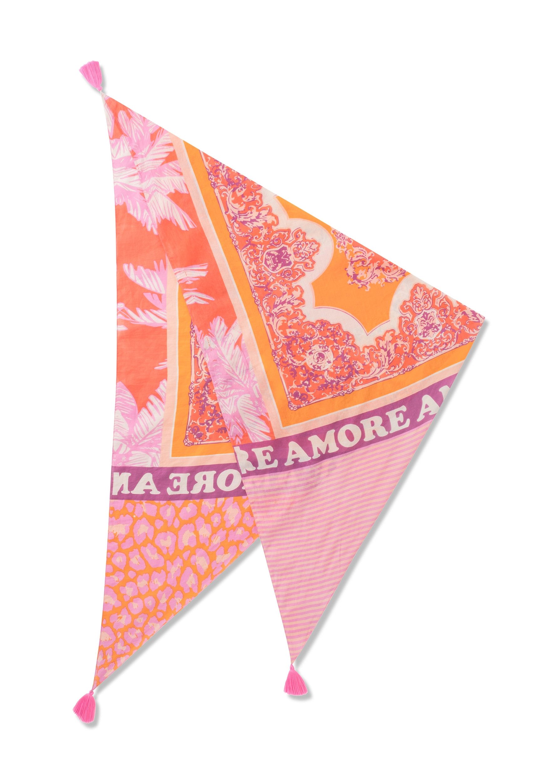 Codello Halstuch TRIANGLE ORGANIC COTTON PATTERN MIX pink-135X135X200CM, pink