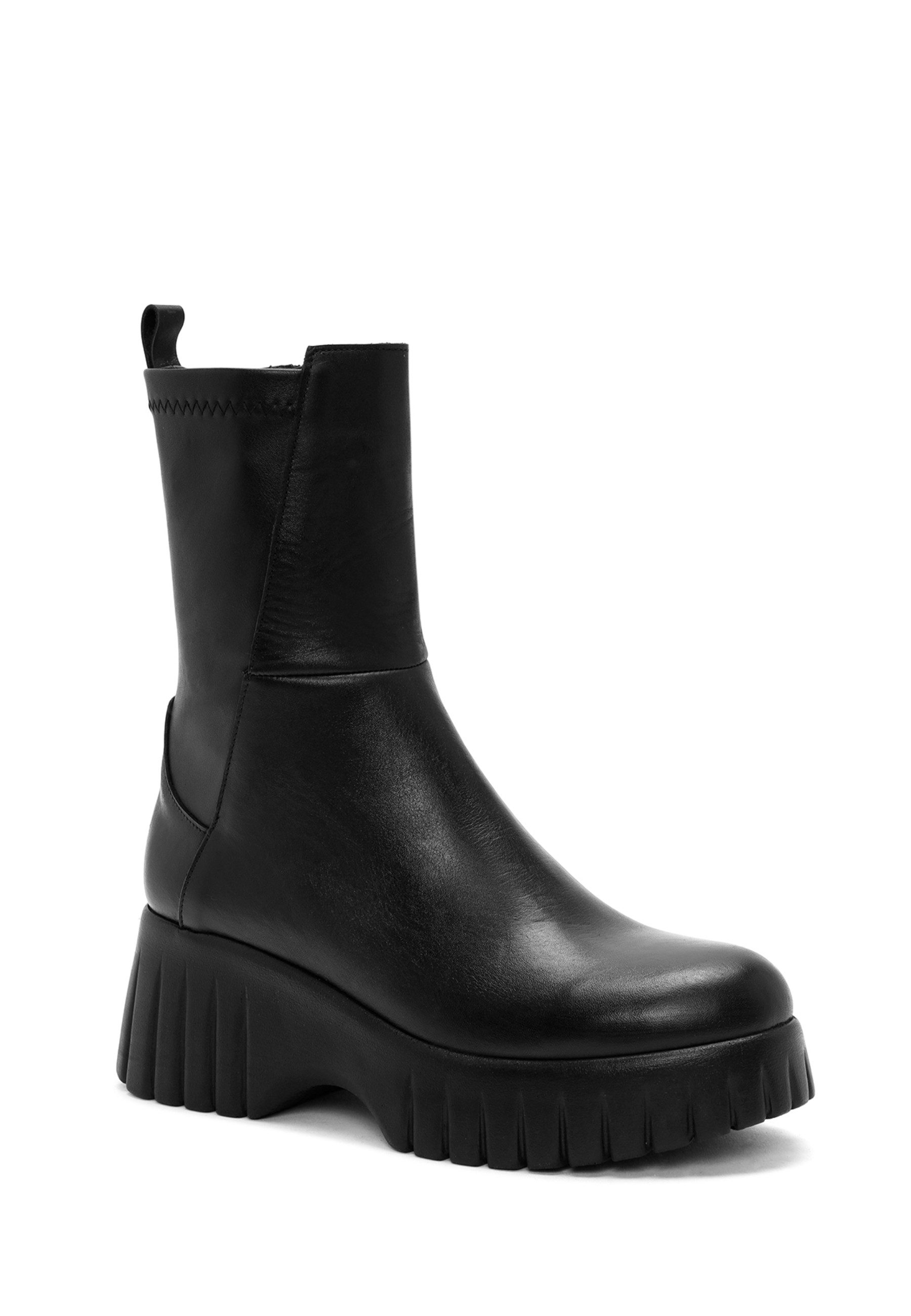 Derimod Stiefeletten aus Leder Ankleboots Reißverschluss, Textilfutter, EVA Sohle, Absatz 5 cm