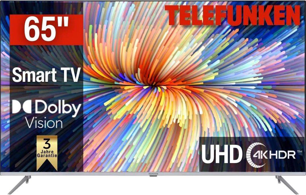 Telefunken D65V850M5CWHI LED-Fernseher Ultra HD, Smart- 4K cm/65 TV) Zoll, (164