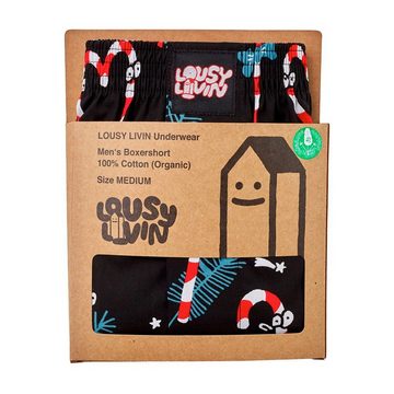 Lousy Livin Boxershorts Sugar Sticks - black Weihnachtsshorts
