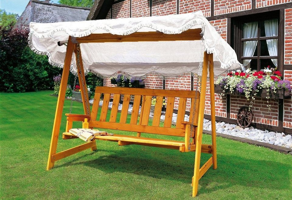 promadino Hollywoodschaukel, 3-Sitzer, Ideal für Garten und Terrasse